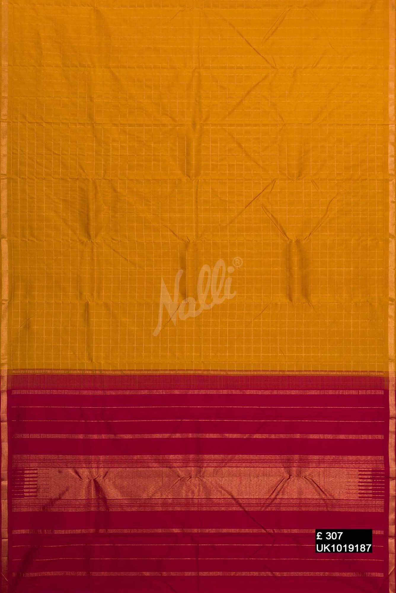 Mustard Kanchipuram Silk Saree
