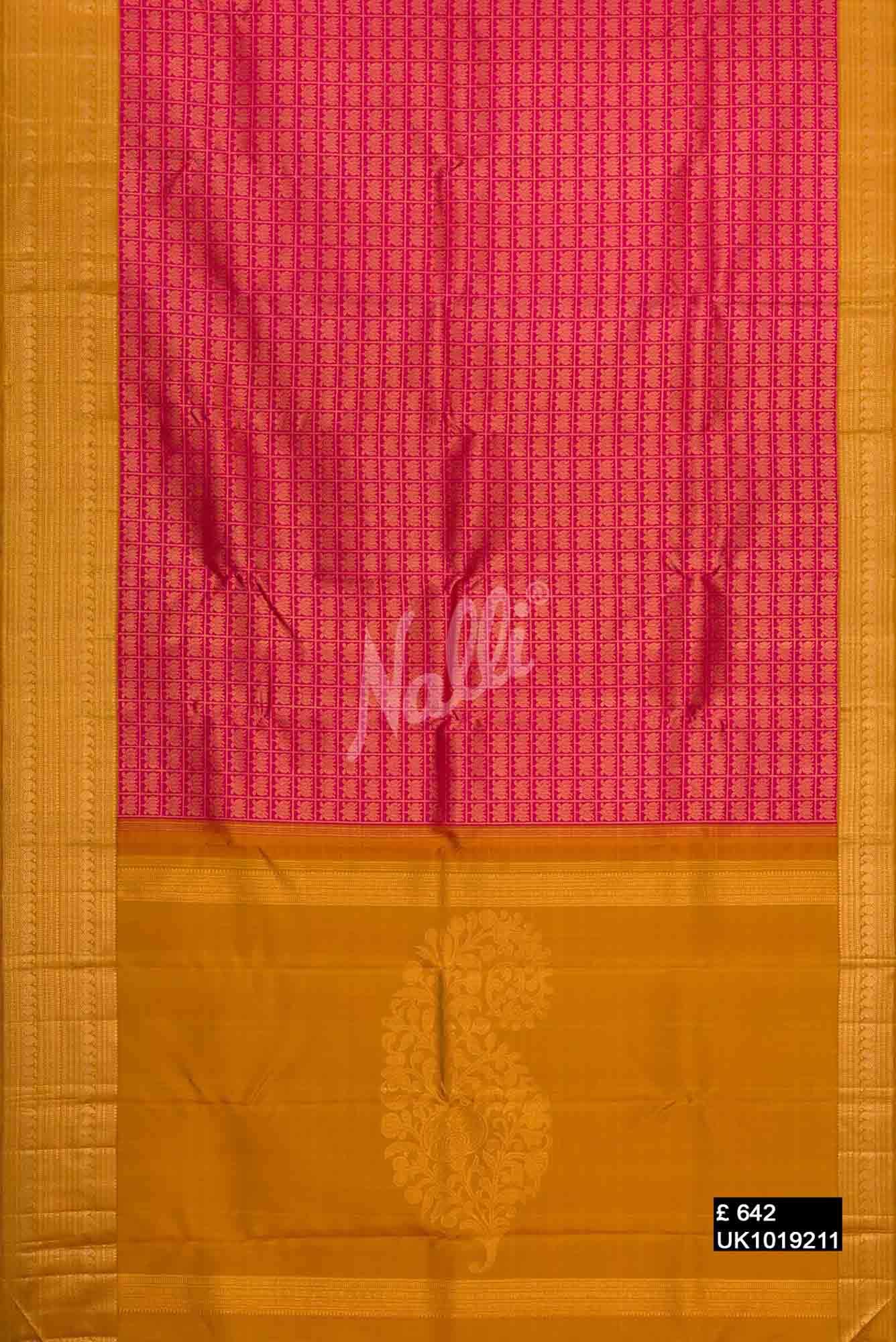 Pink with Red Dual Tone Kanchipuram Silk Saree