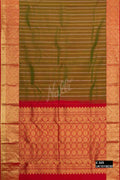 Green with Red Dual Tone Kanchipuram Silk Saree