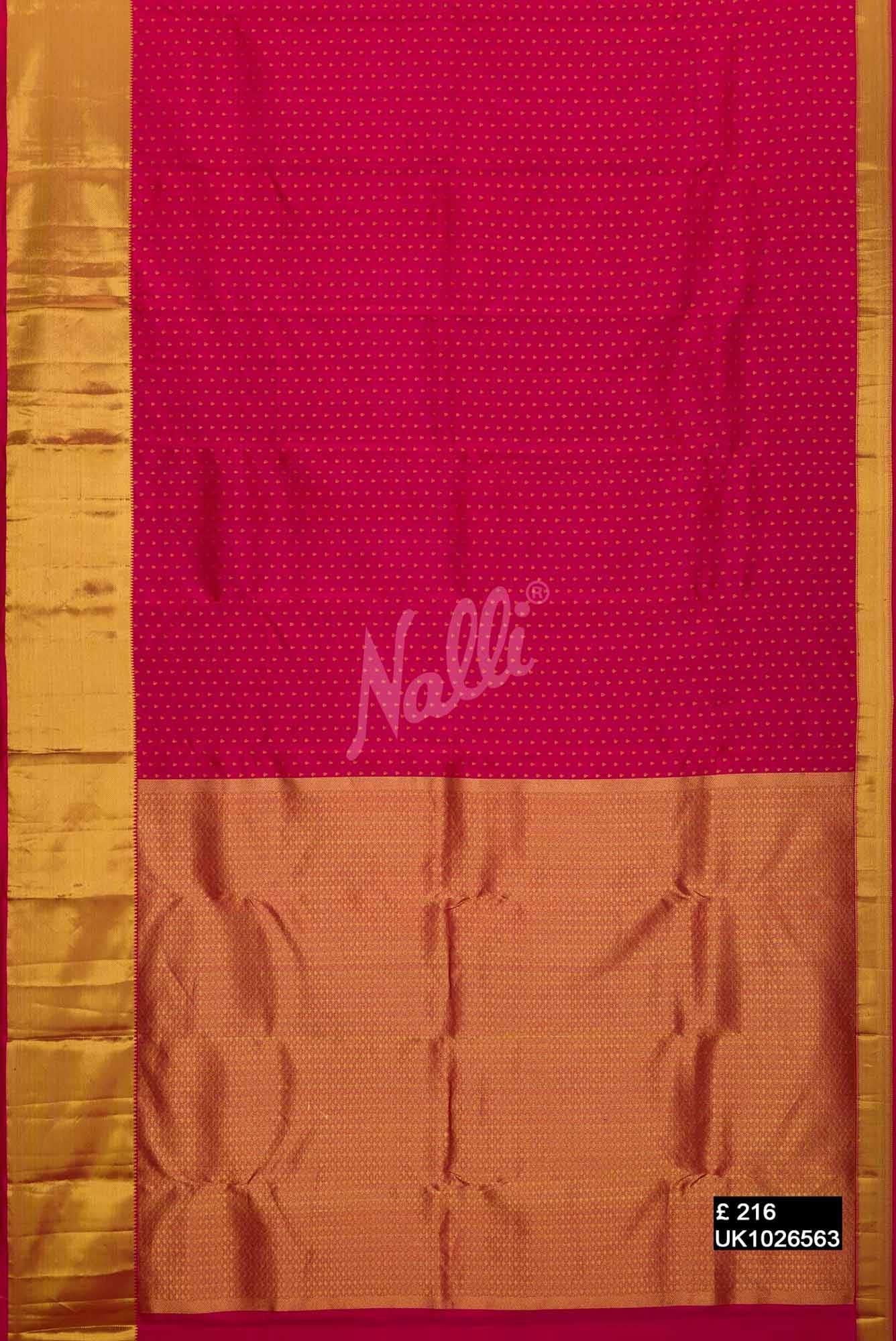 Dark Pink Kanchipuram Silk Saree