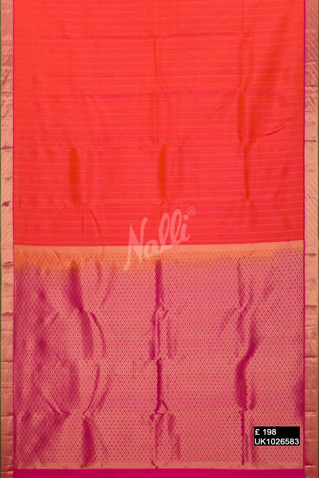 Orange Kanchipuram Silk Saree
