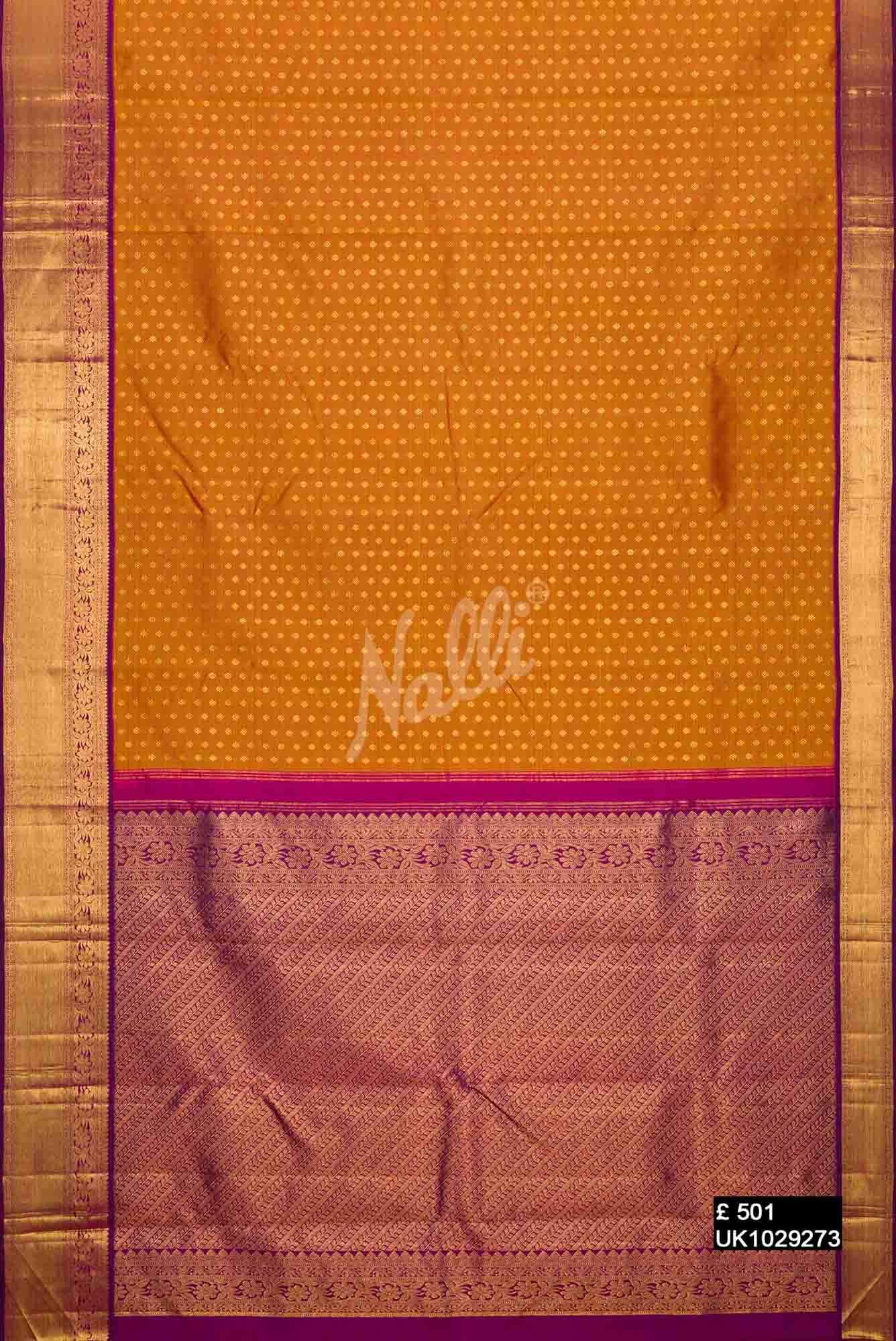 Mustard Kanchipuram Silk Saree