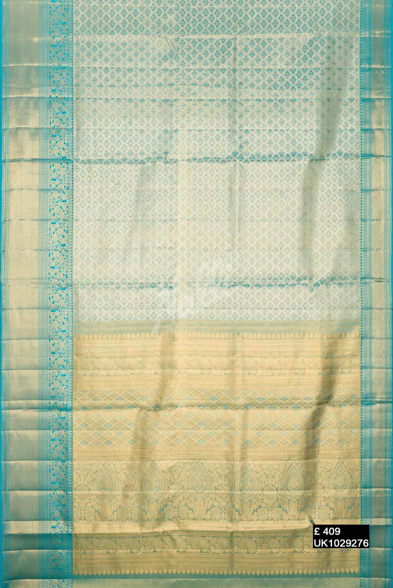 Sky Blue Kanchipuram Tissue Silk Saree