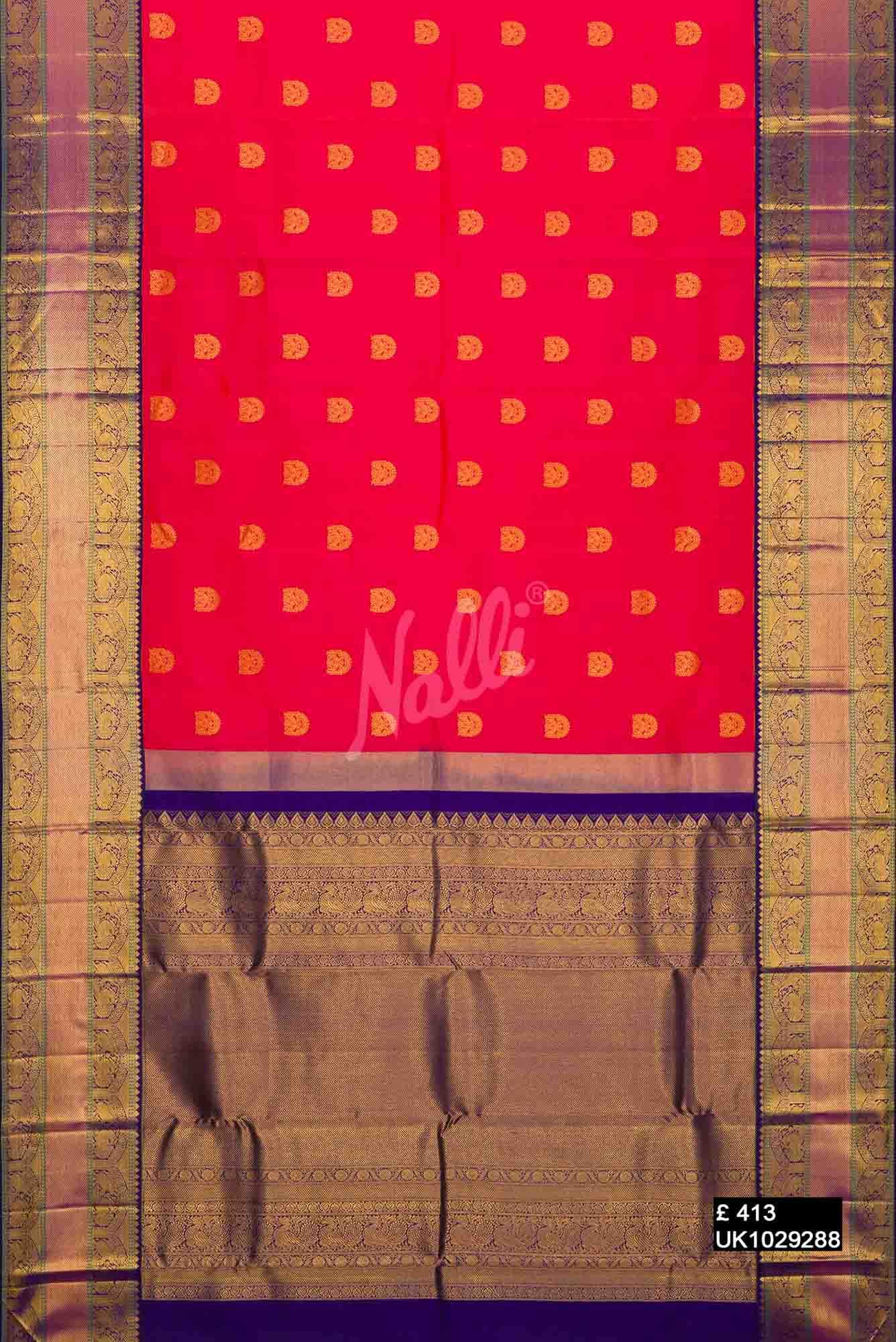 Orange Kanchipuram Silk Saree