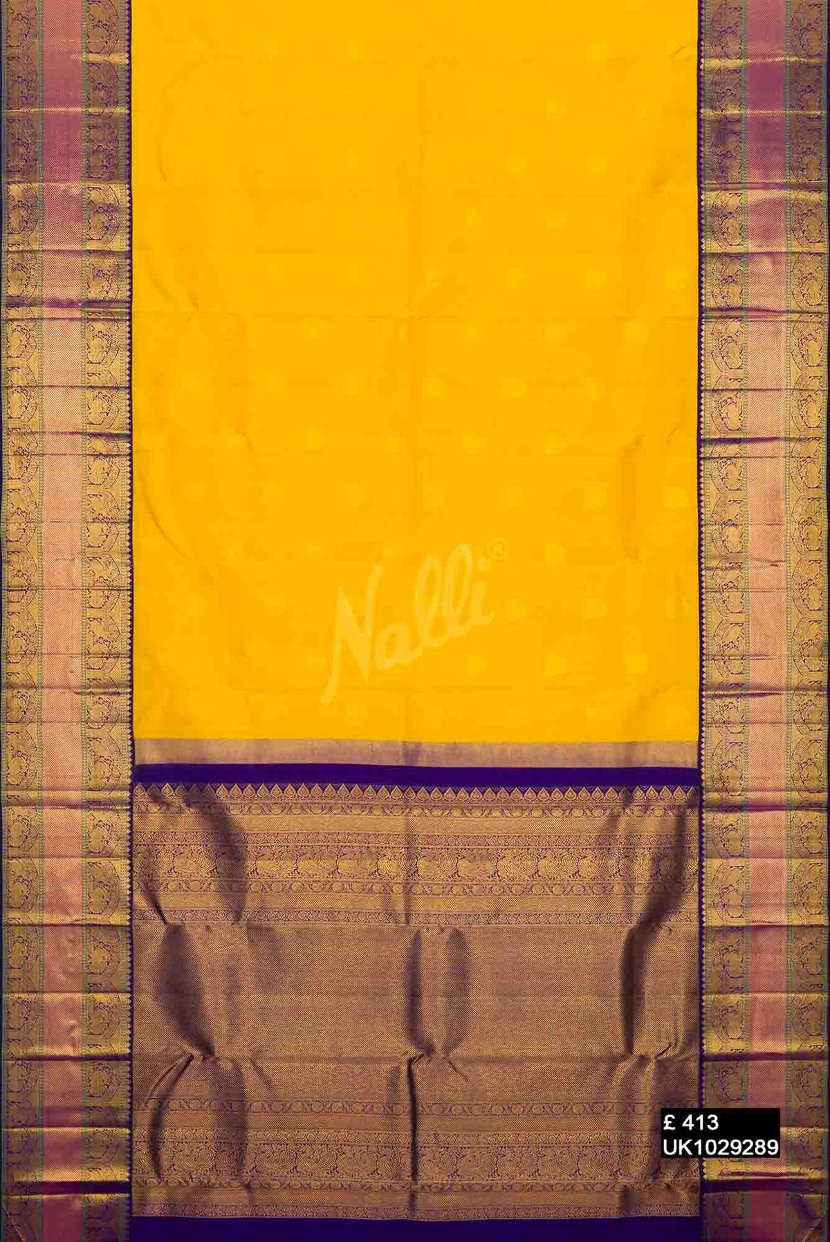 Yellow Kanchipuram Silk Saree