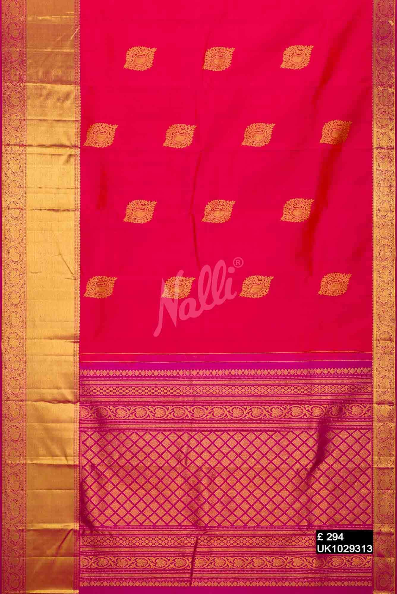 Orange Kanchipuram Silk Saree