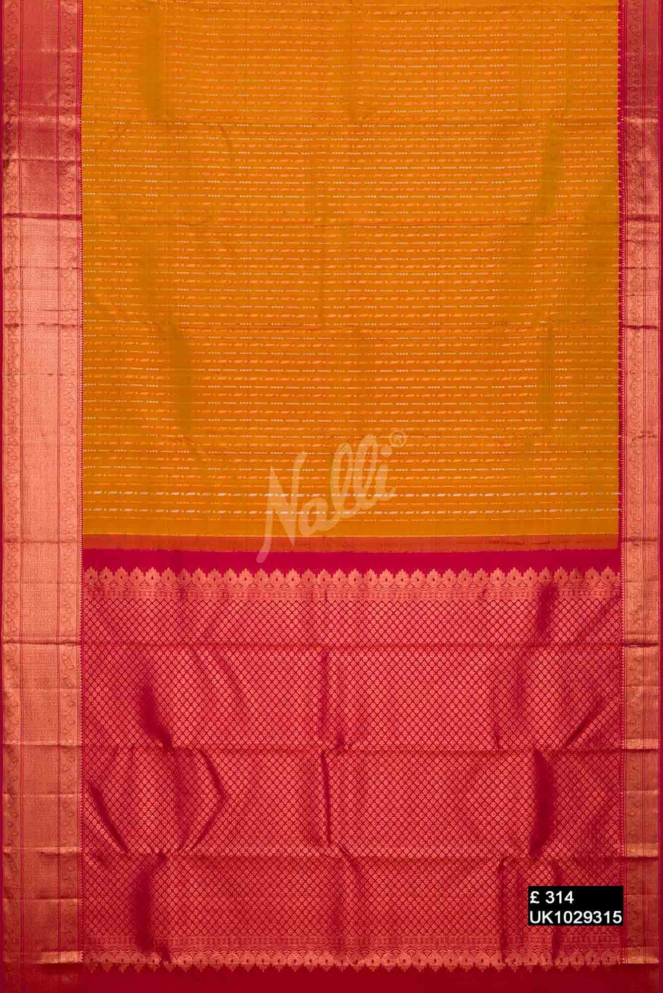 Mustard Kanchipuram Silk Saree
