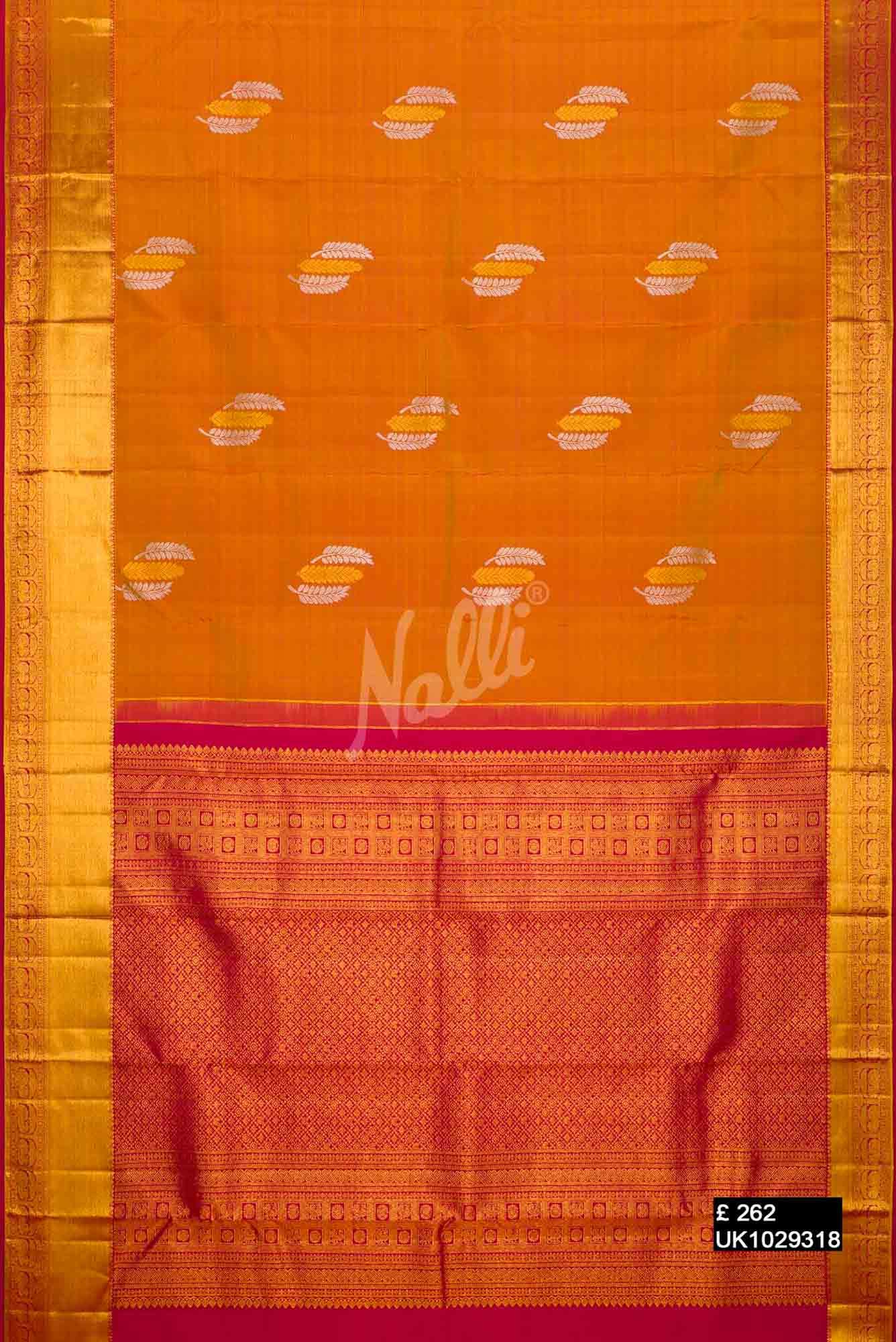 Mustard Kanchipuram Silk Saree