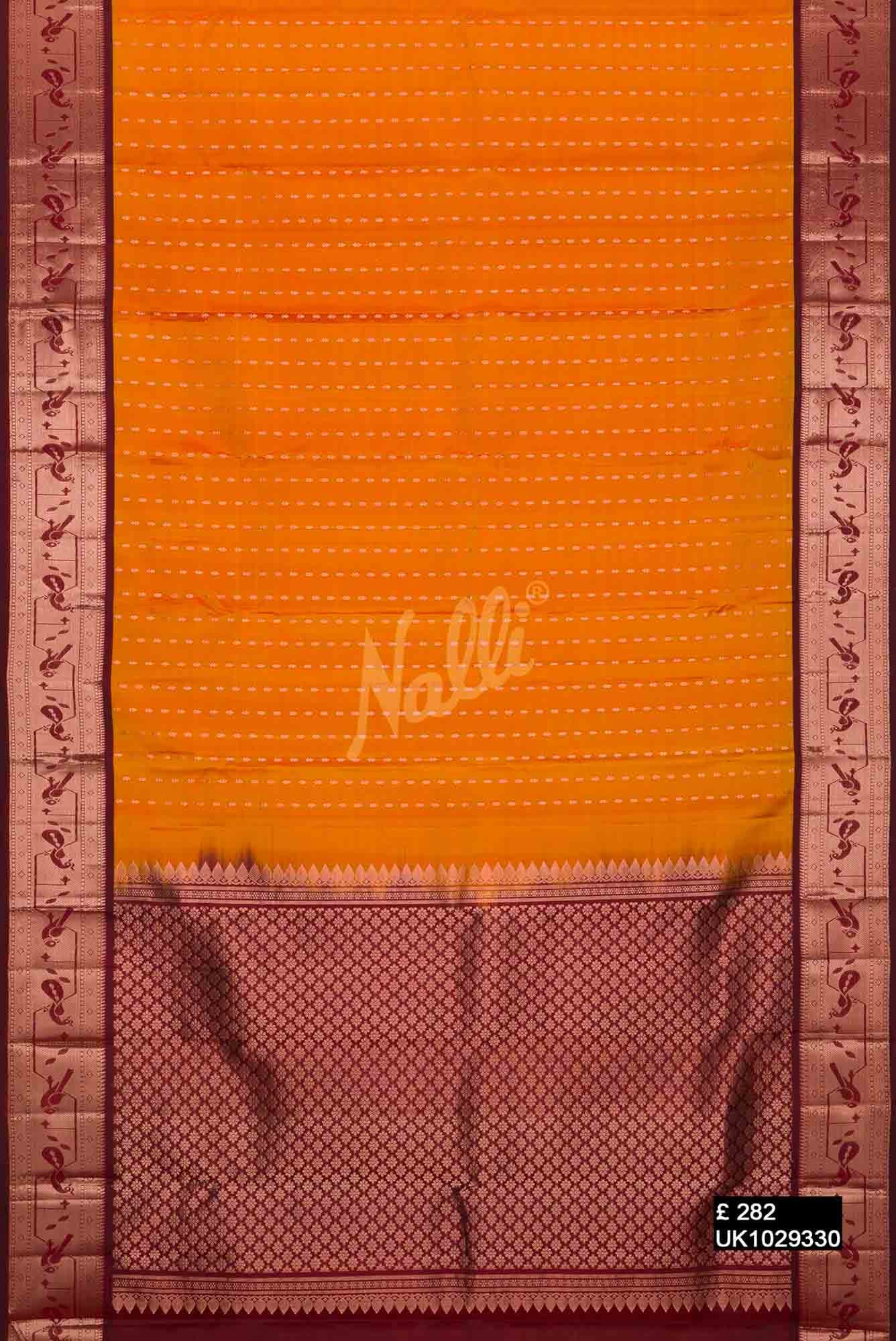 Mustard Kanchipuram Silk Saree