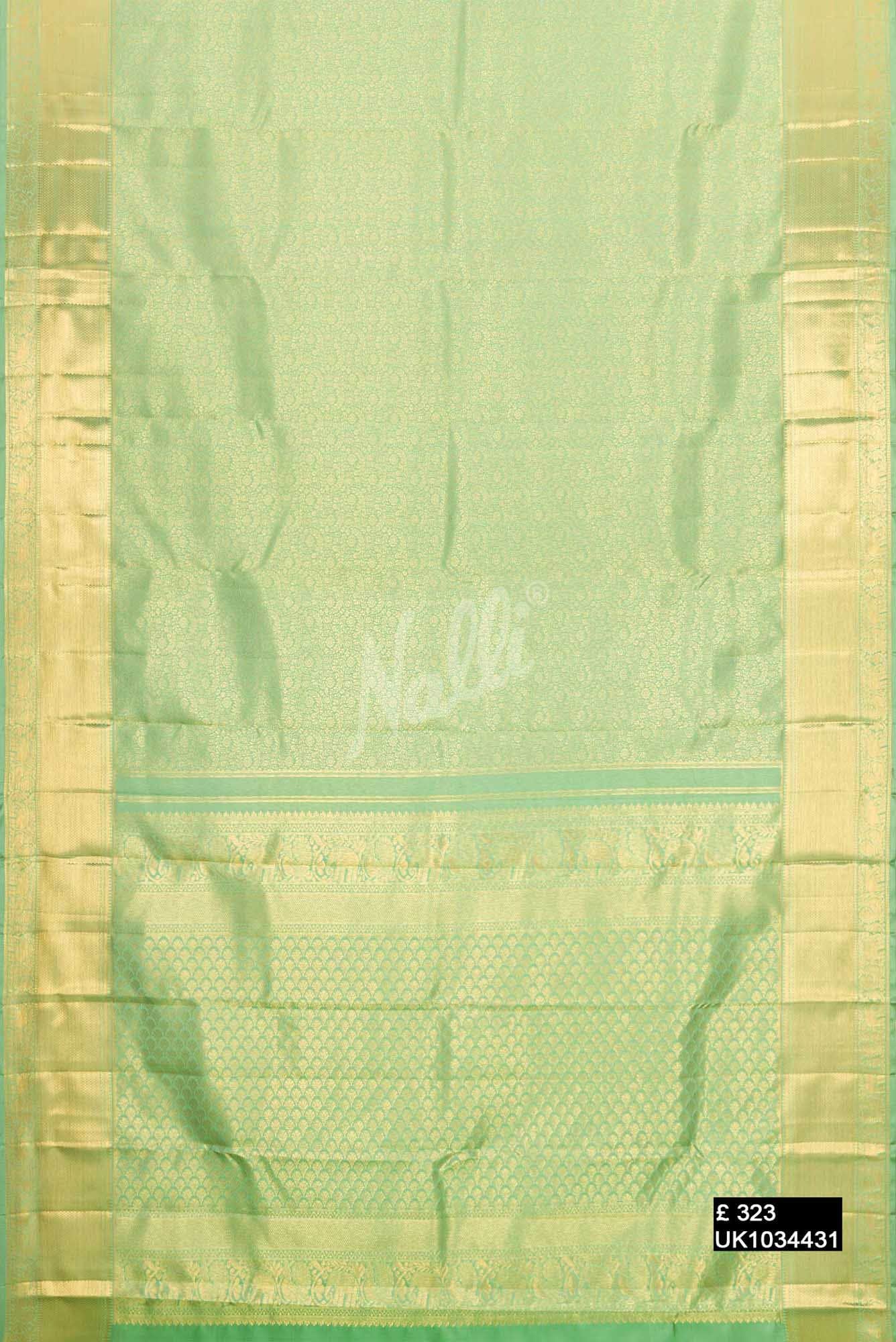 Sea Green Kanchipuram Silk Saree