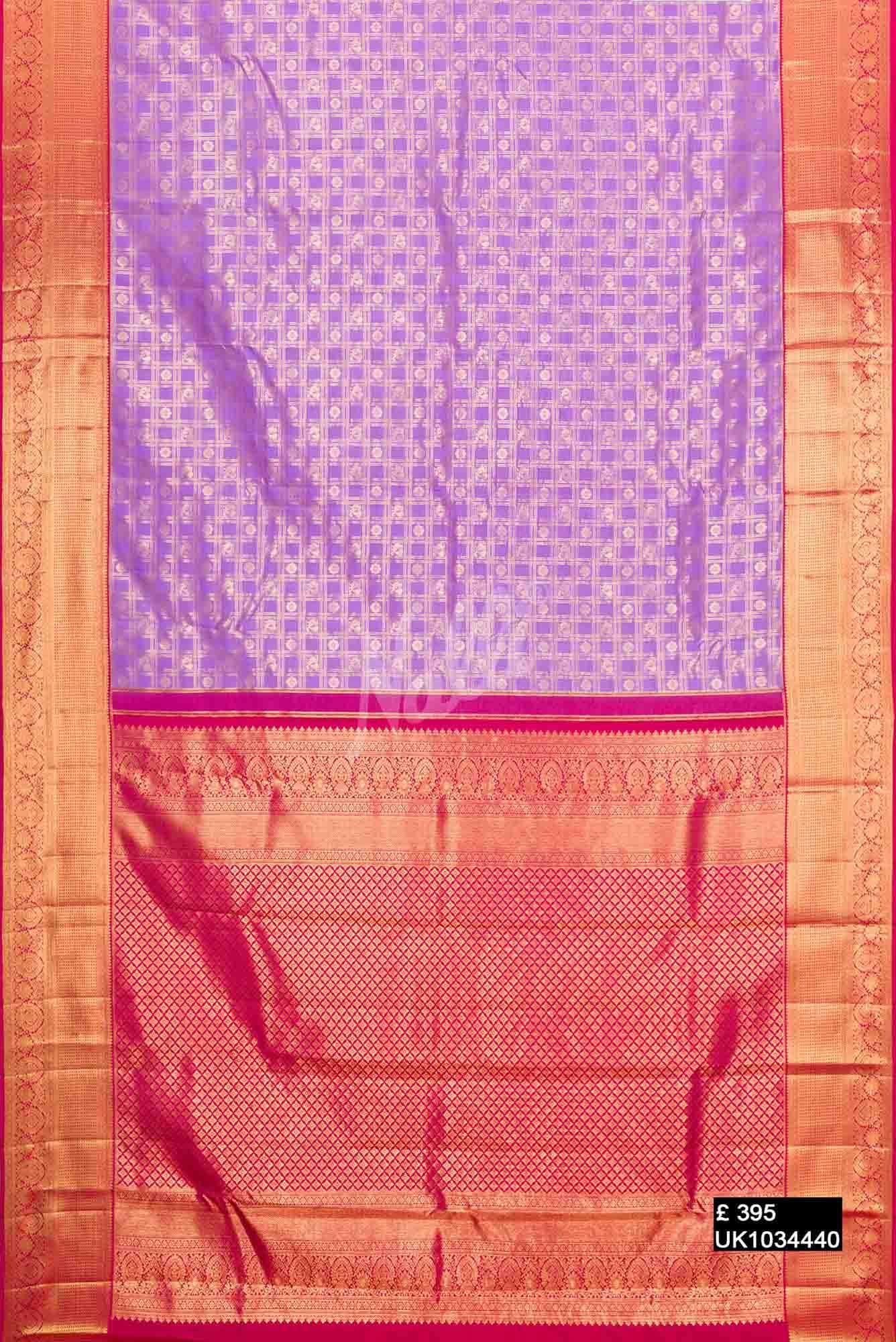 Lavender Kanchipuram Silk Saree