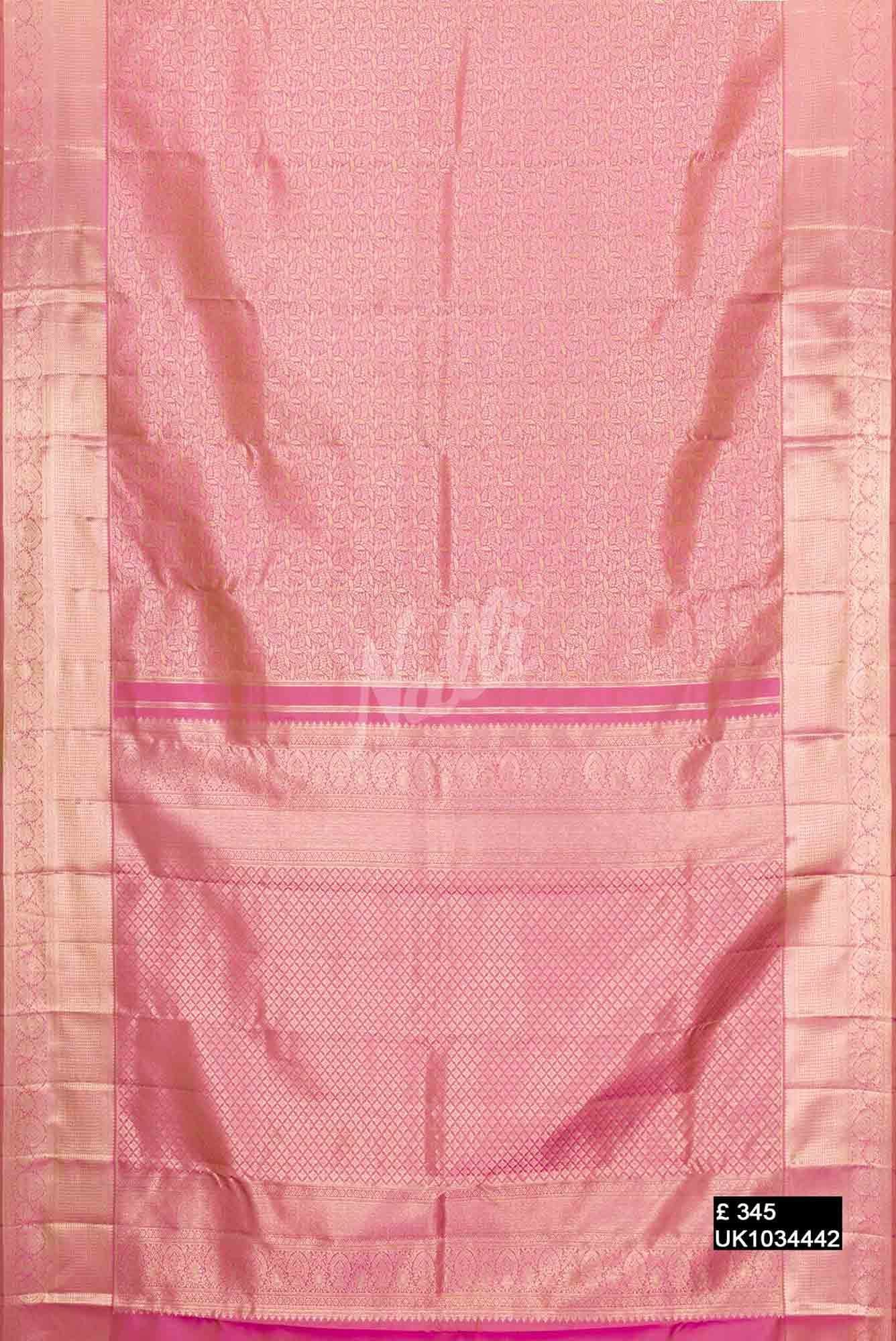 Rose Pink Kanchipuram Silk Saree