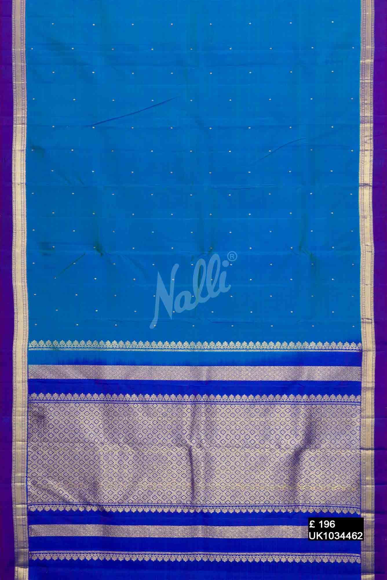 Peacock Blue Kanchipuram Silk Saree