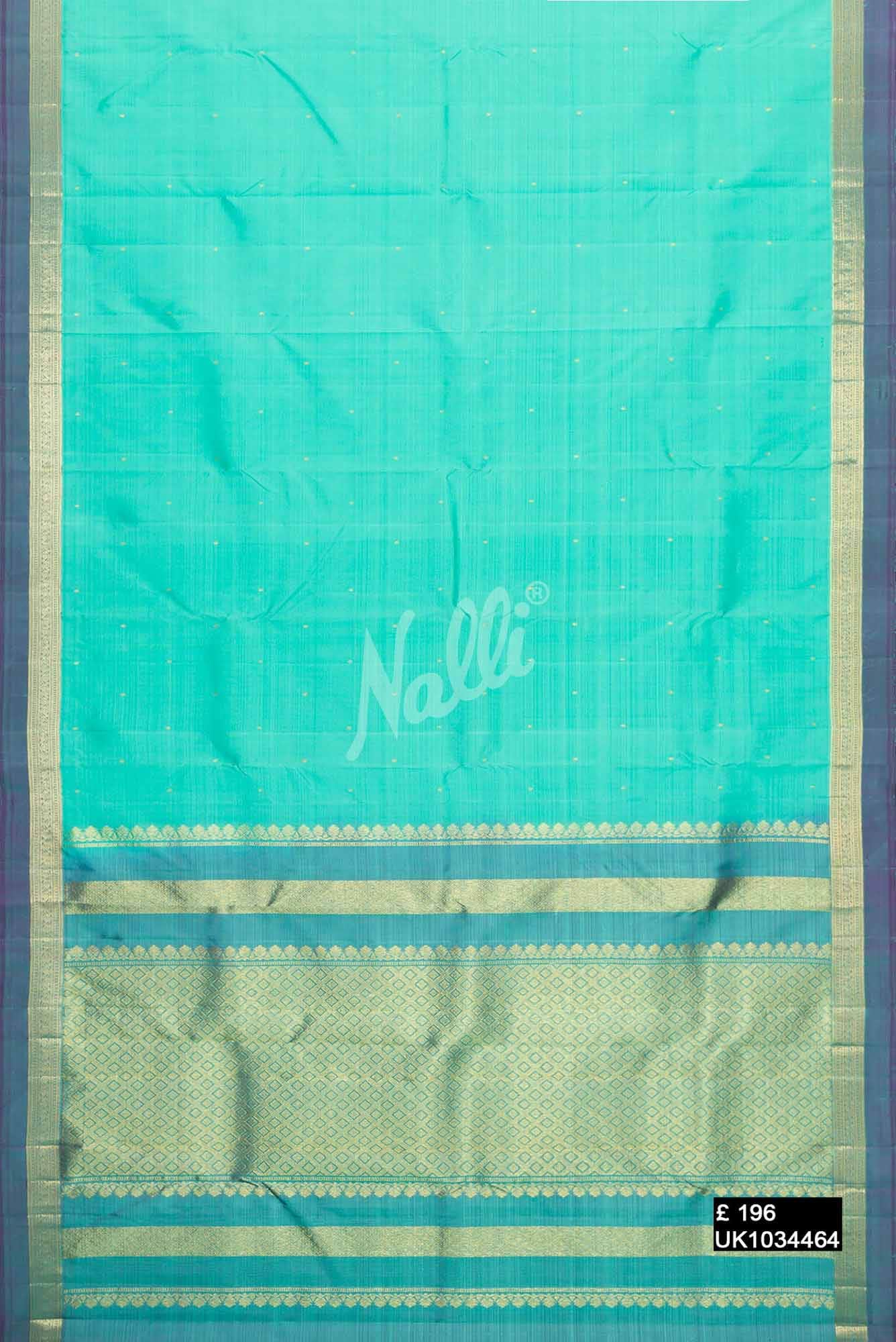 Sea Green Kanchipuram Silk Saree