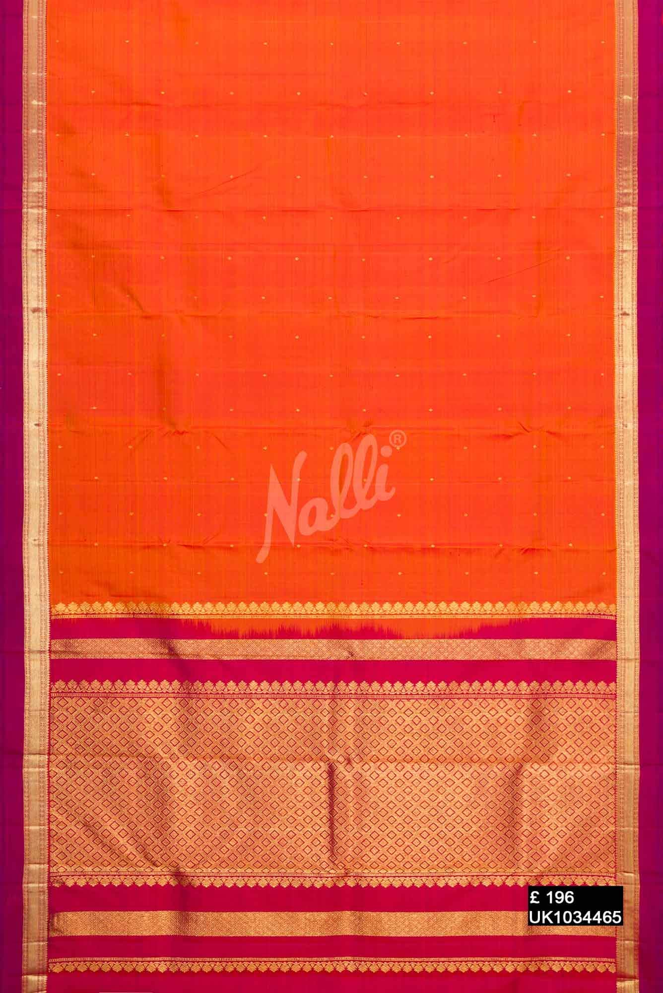 Orange Kanchipuram Silk Saree