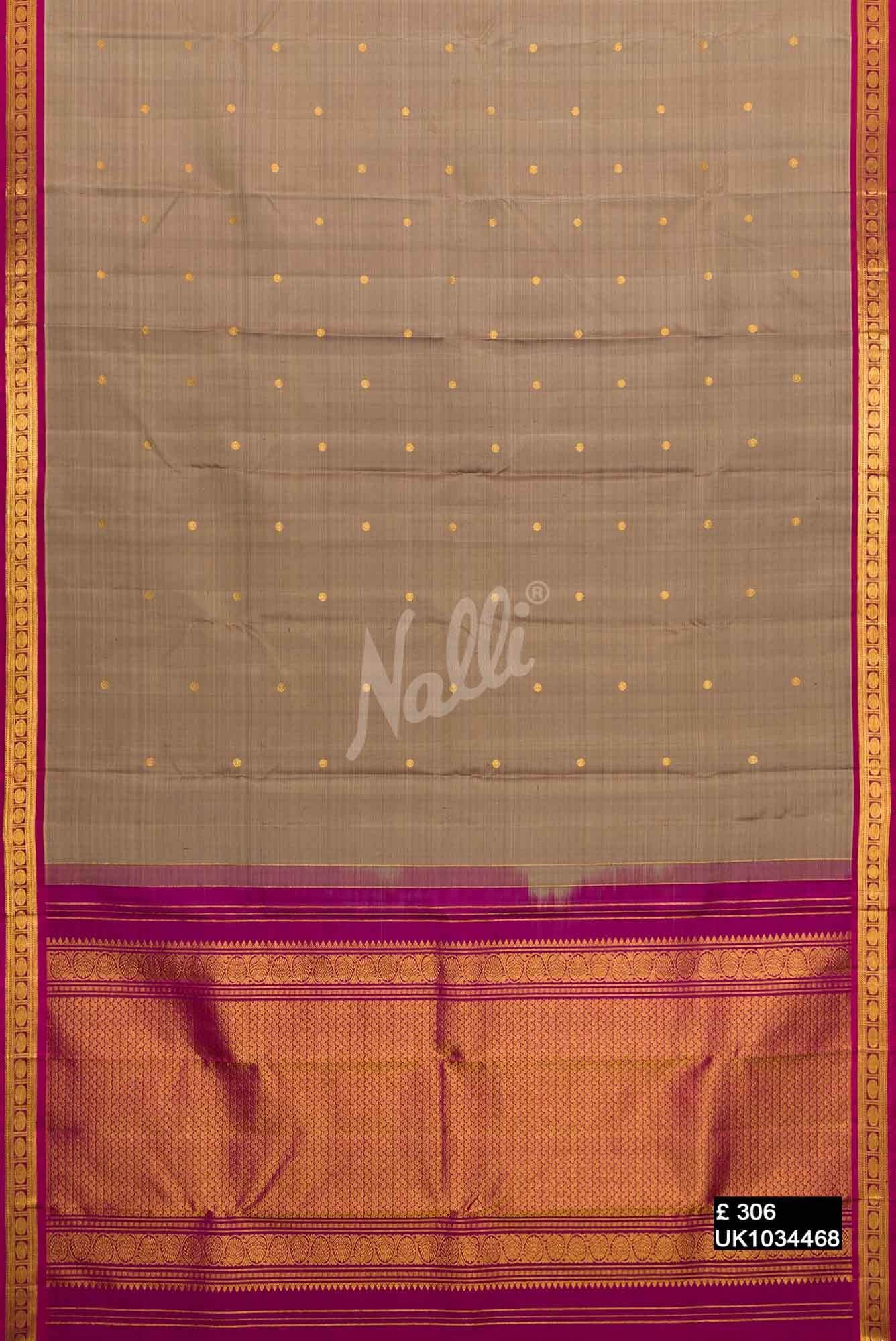 Grey Kanchipuram Silk Saree