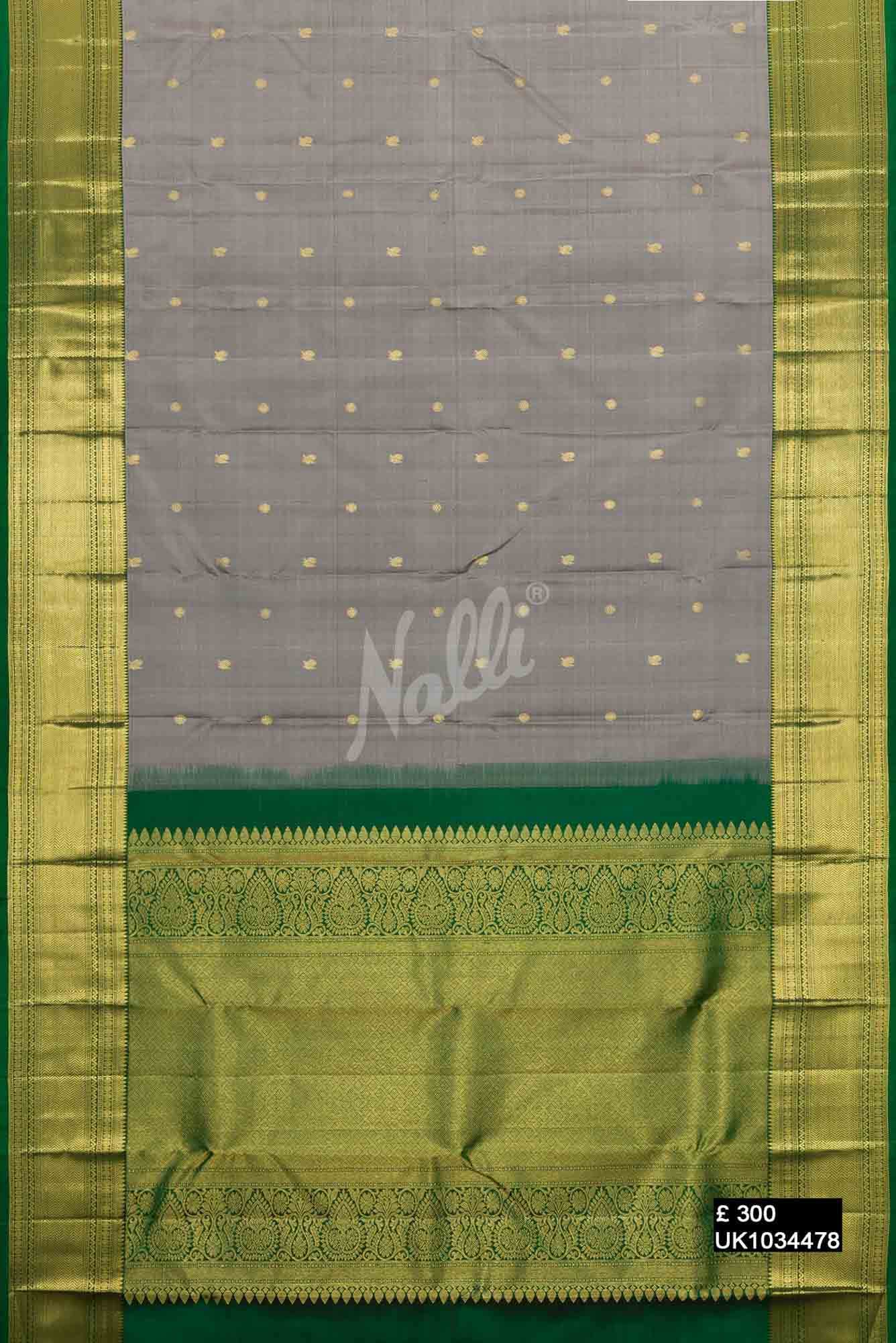 Grey Kanchipuram Silk Saree