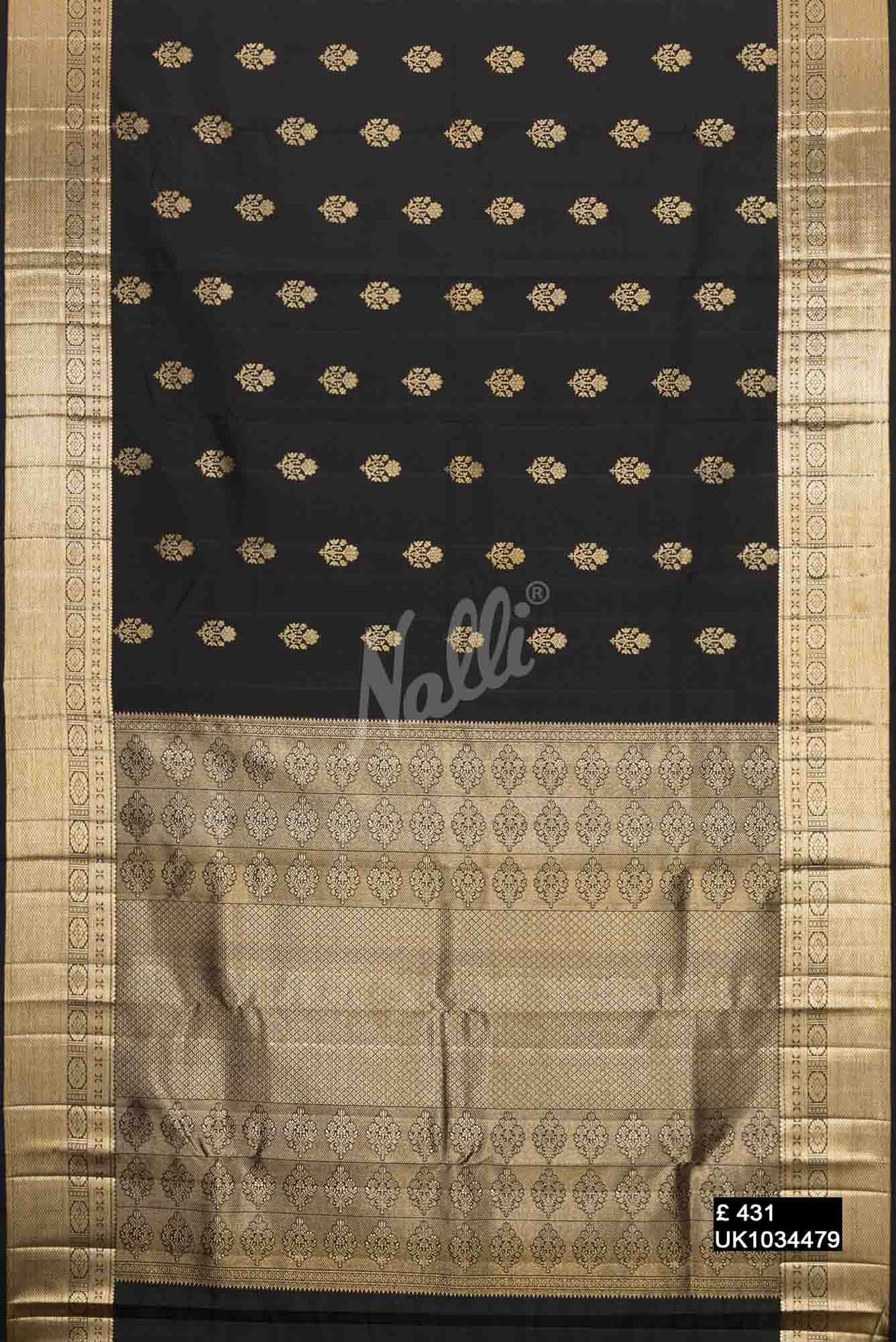 Black Kanchipuram Silk Saree