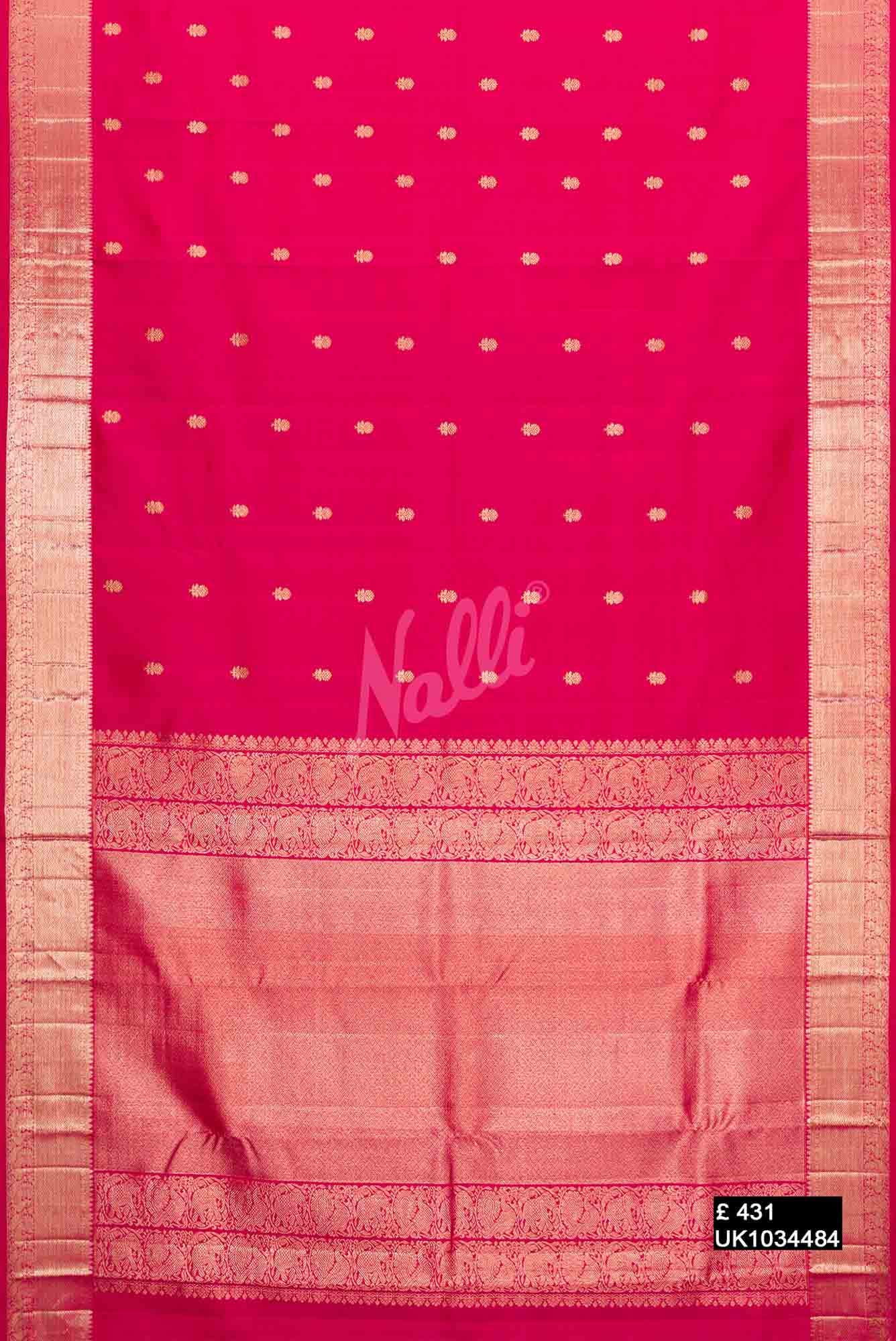 Dark Pink Kanchipuram Silk Saree