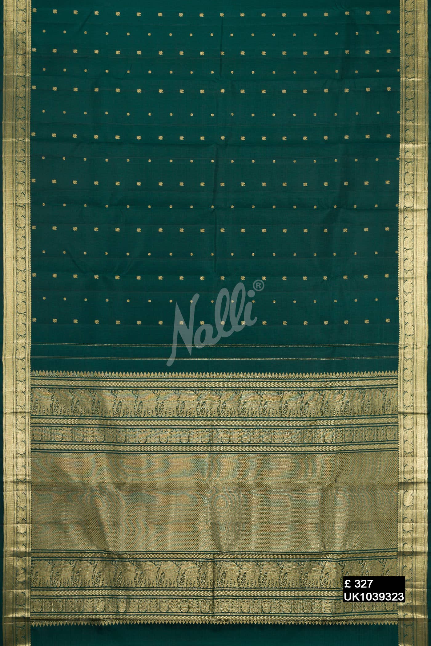 Bottle Green Kanchipuram Silk Saree