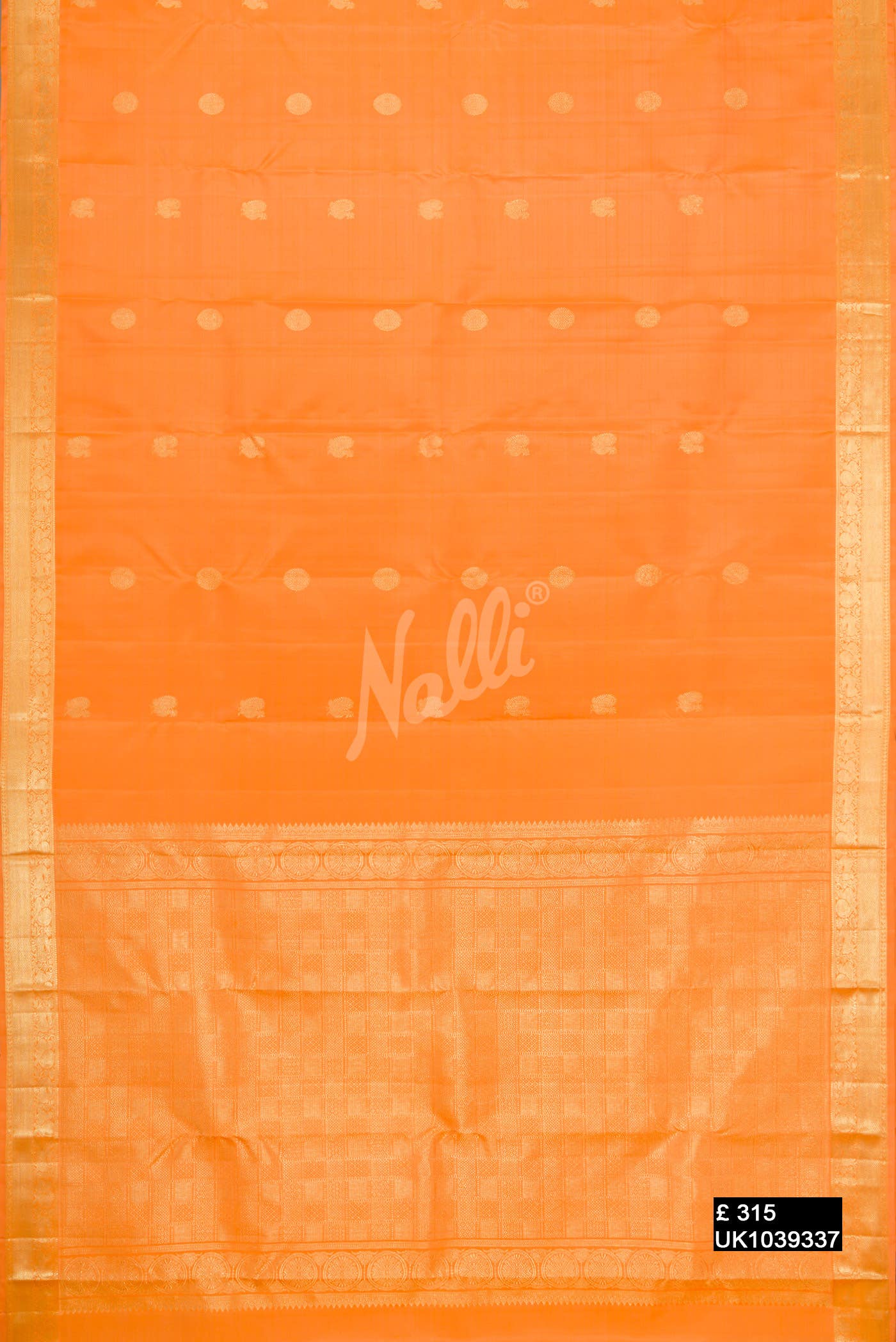 Orange Kanchipuram Silk Saree