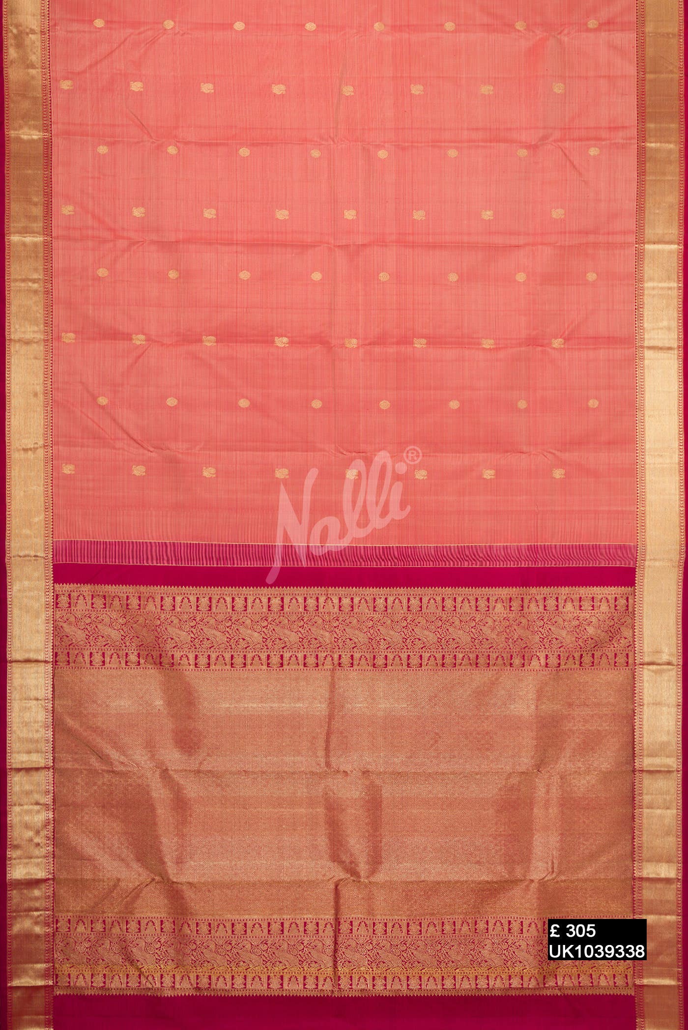 Dark Pink Kanchipuram Silk Saree