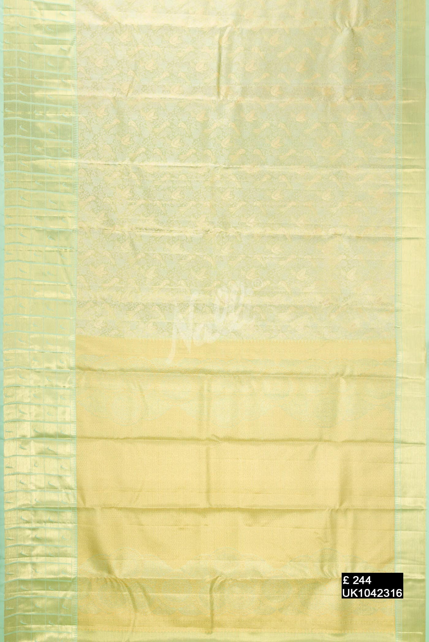 Pista Green Kanchipuram Tissue Silk Saree