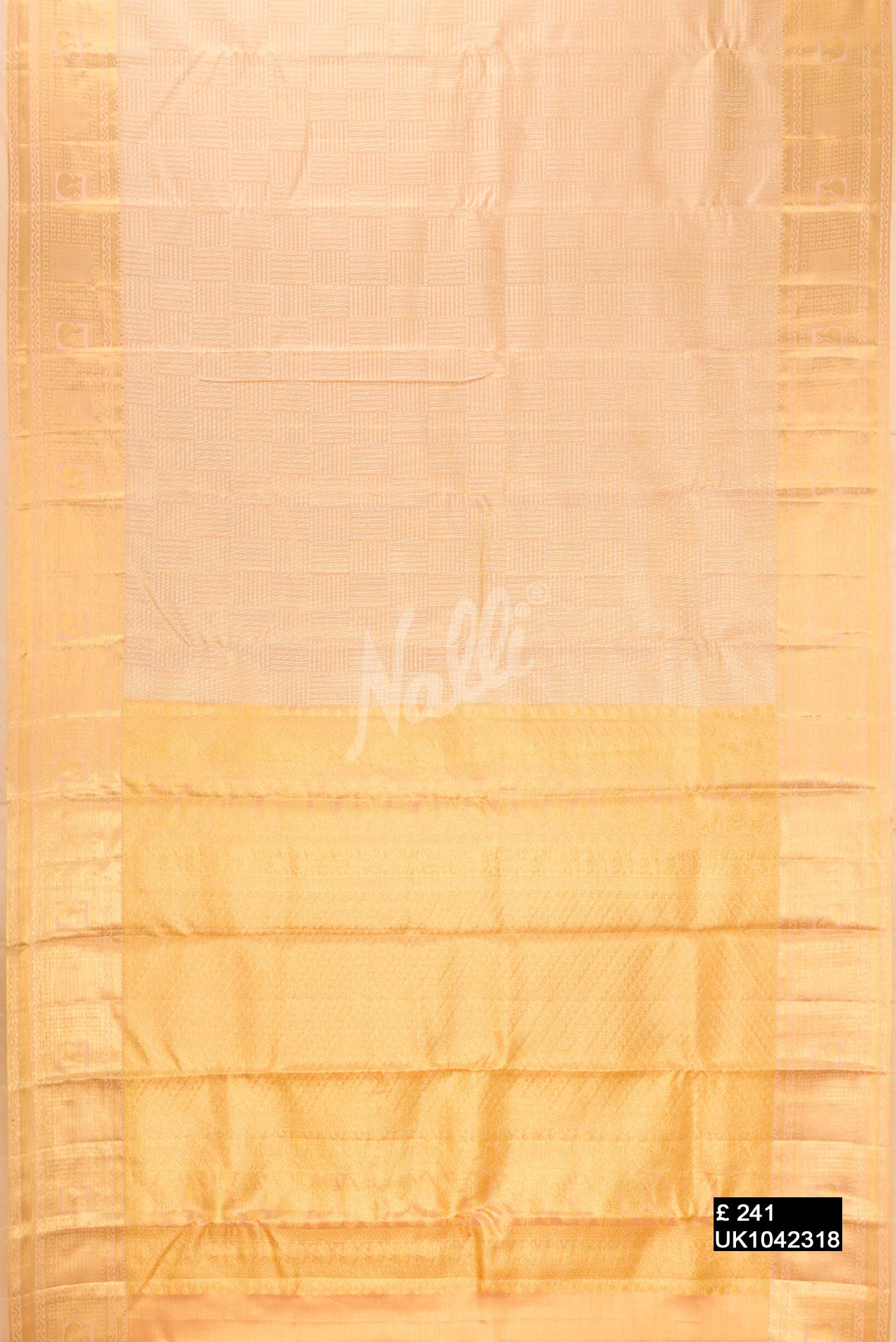 Golden Peach Kanchipuram Tissue Silk Saree
