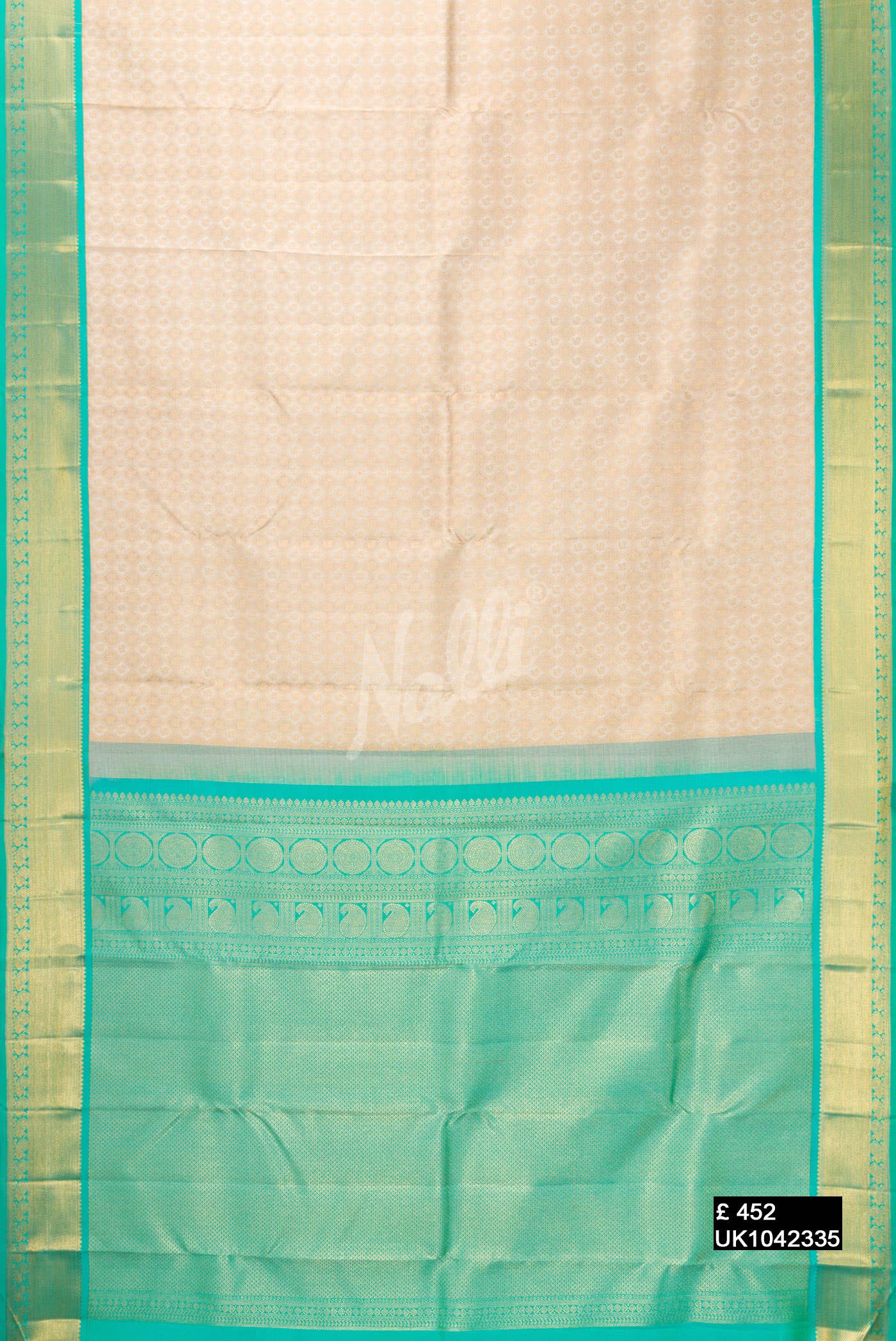 Beige Kanchipuram Silk Saree