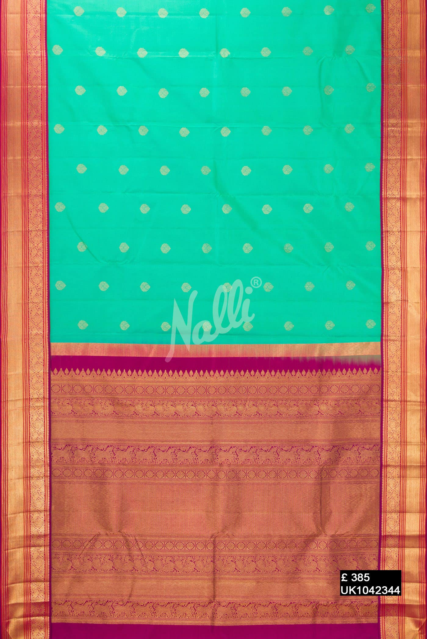 Sea Green Kanchipuram Silk Saree