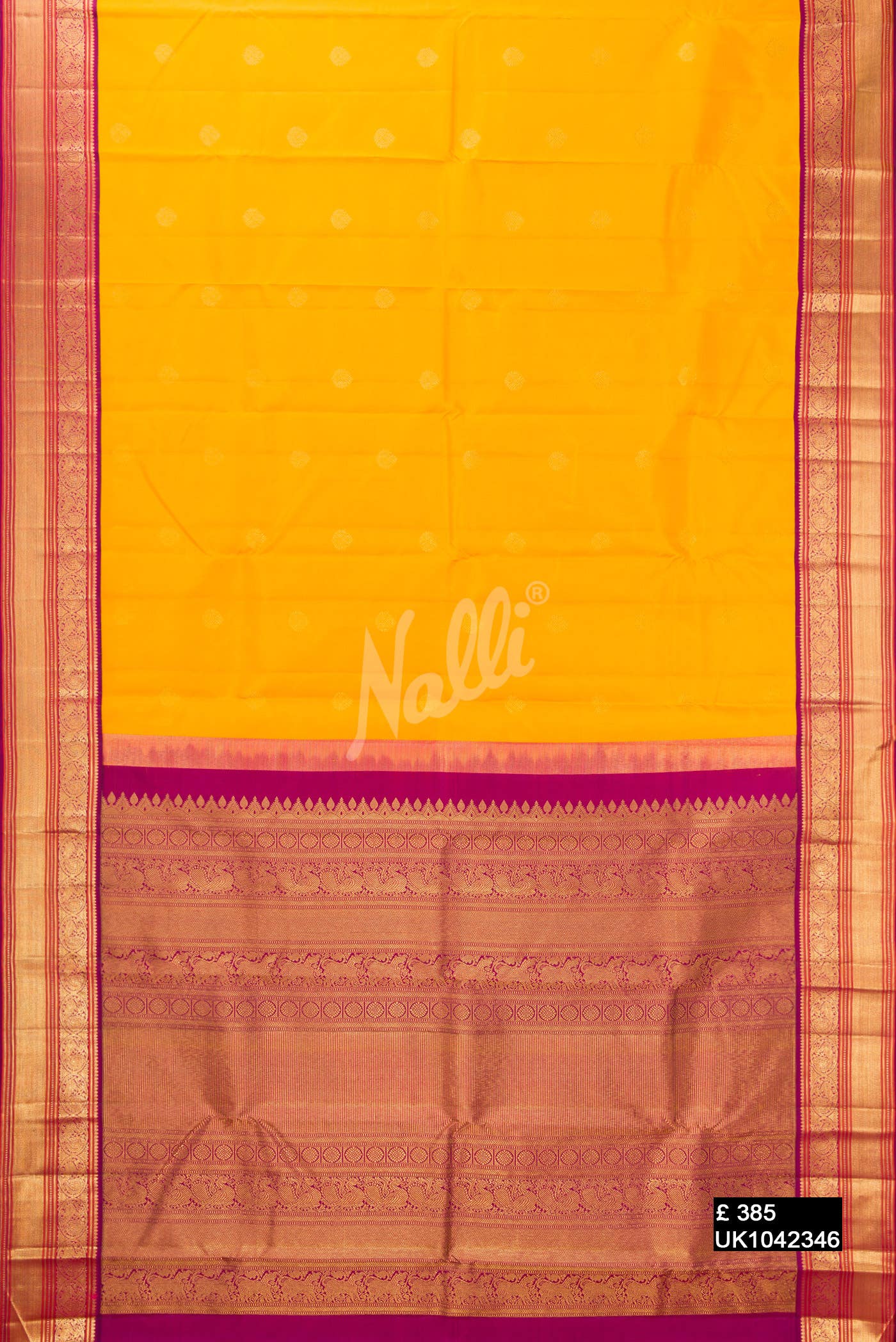 Yellow Kanchipuram Silk Saree