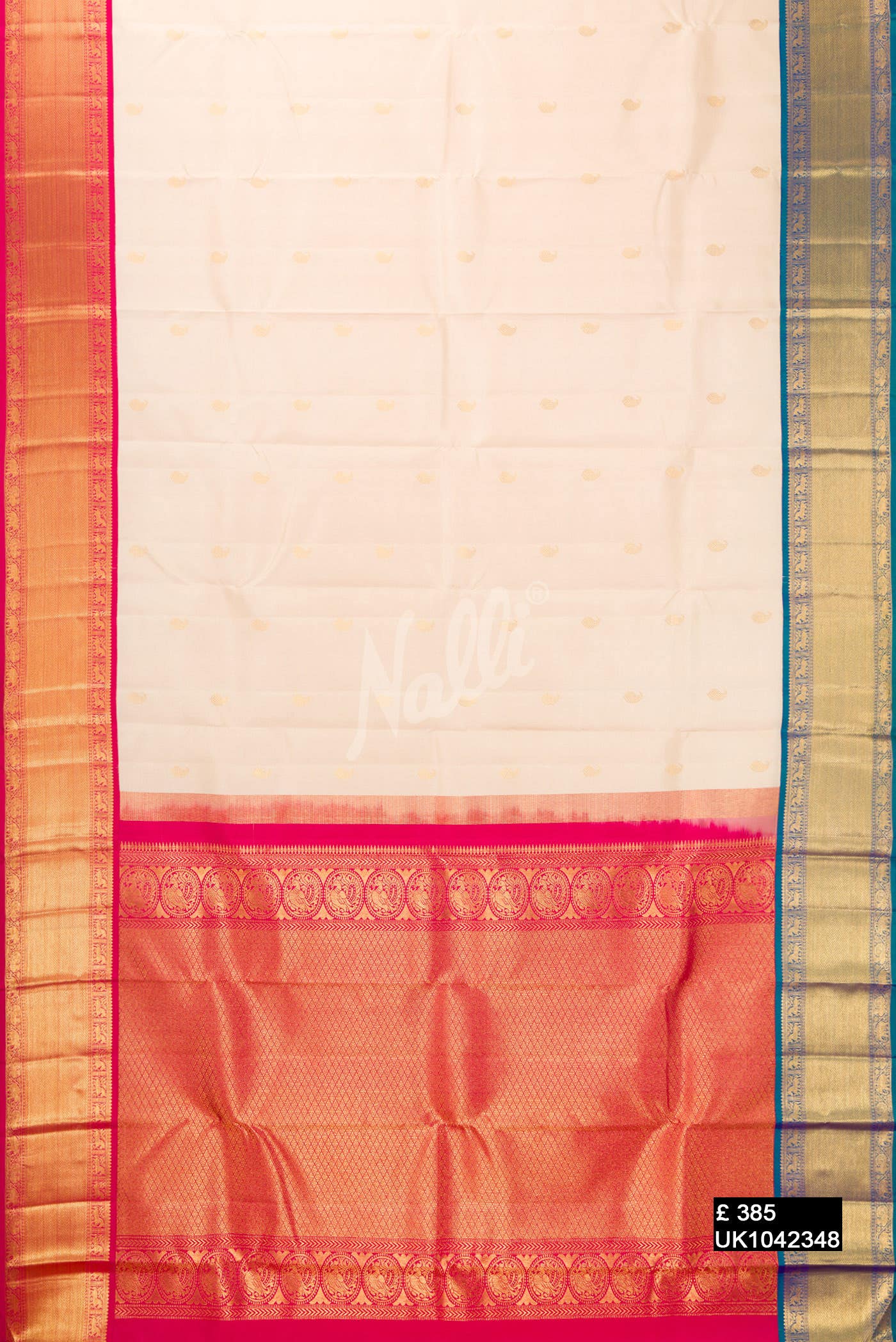 Cream Kanchipuram Silk Saree