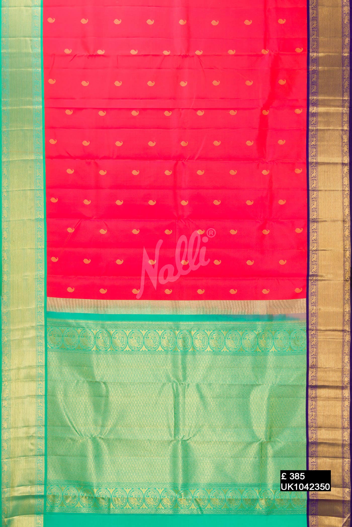 Coral Kanchipuram Silk Saree