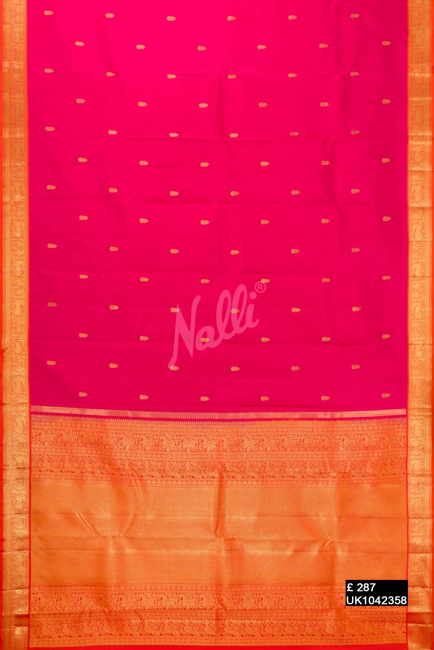 Dark Pink Kanchipuram Silk Saree