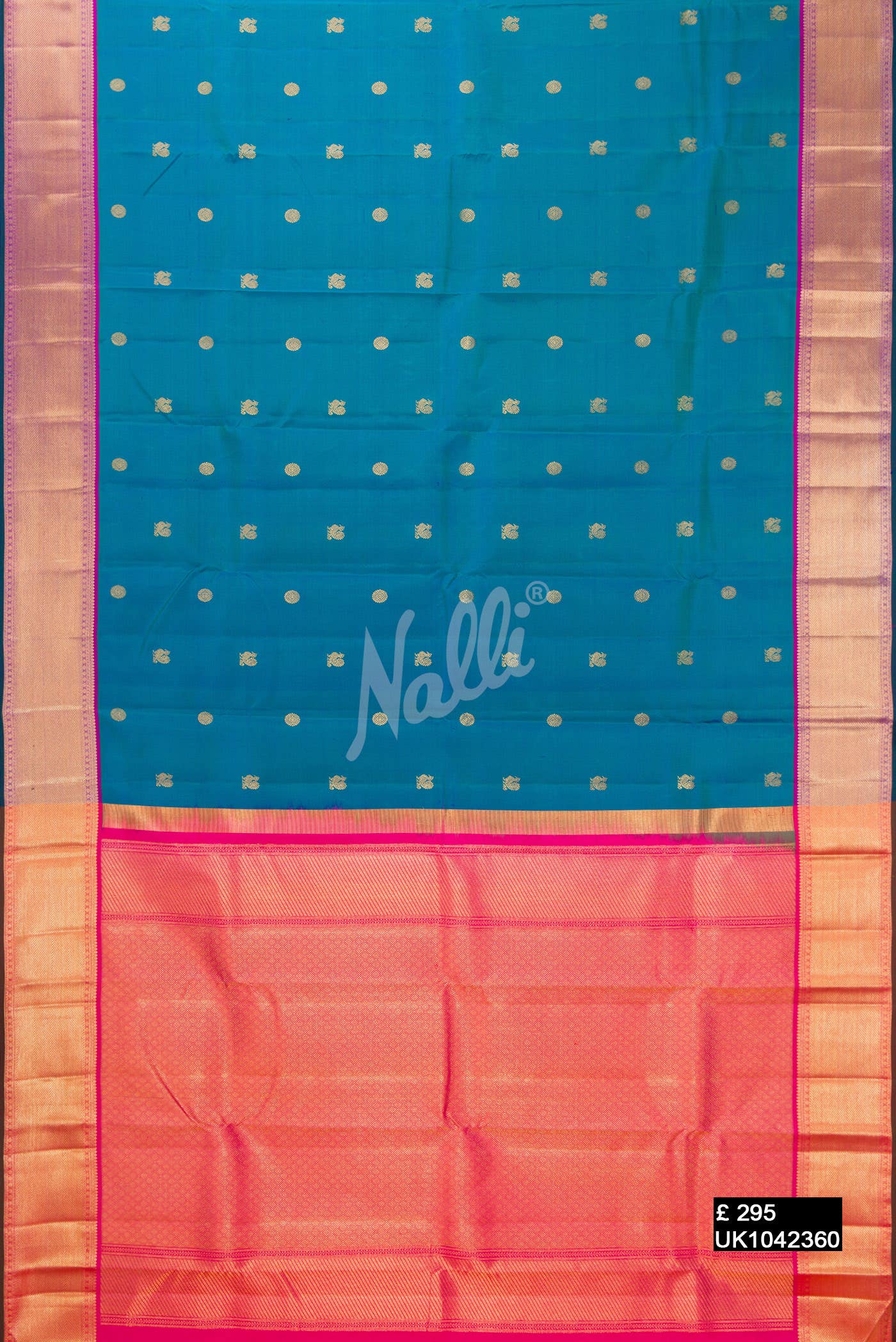 Peacock Blue Kanchipuram Silk Saree