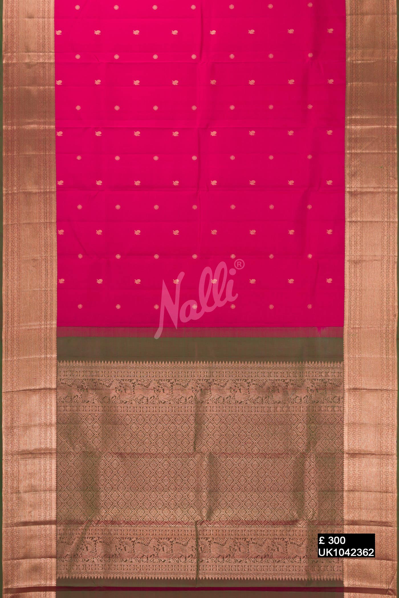 Dark Pink Kanchipuram Silk Saree