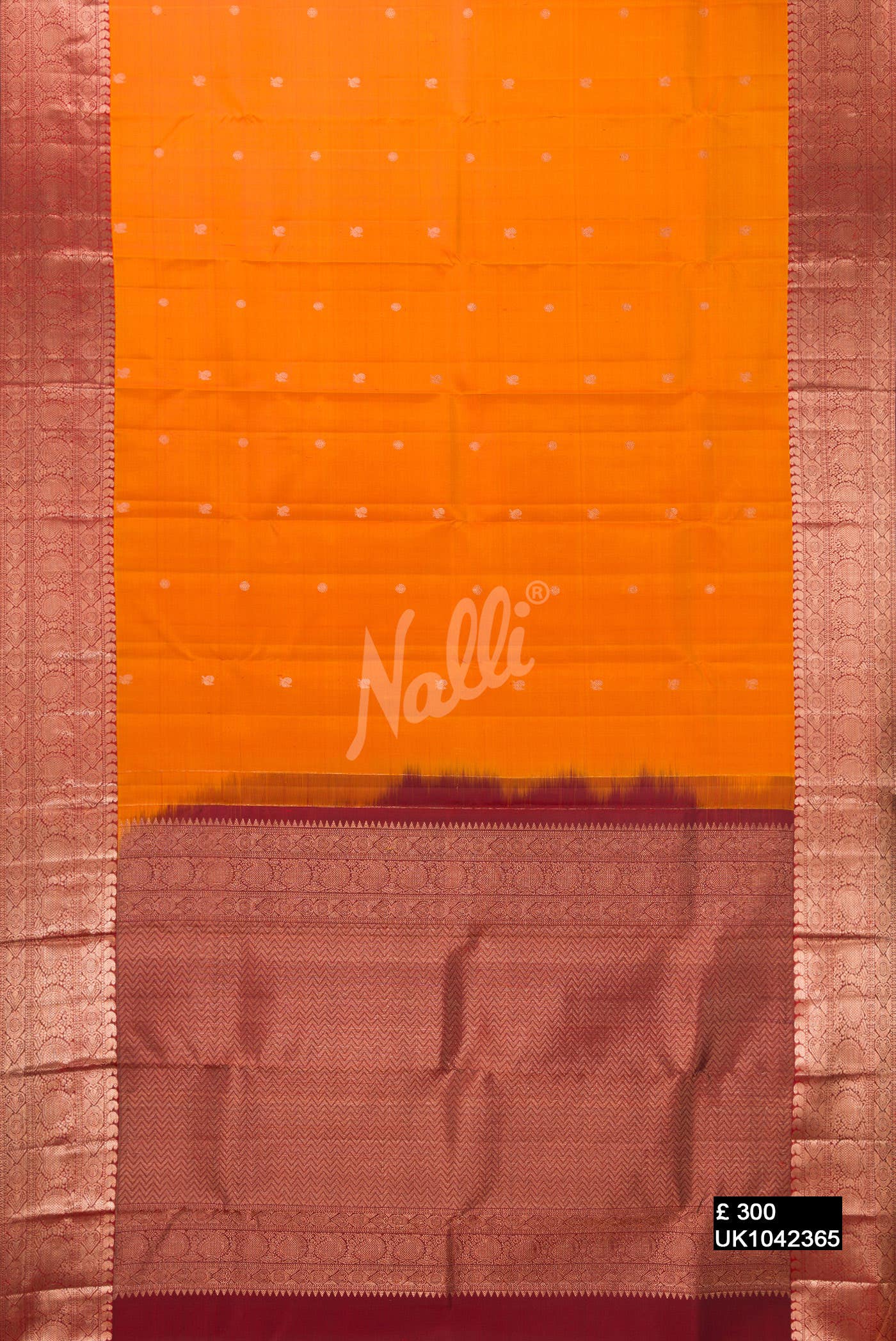 Mustard Kanchipuram Silk Saree