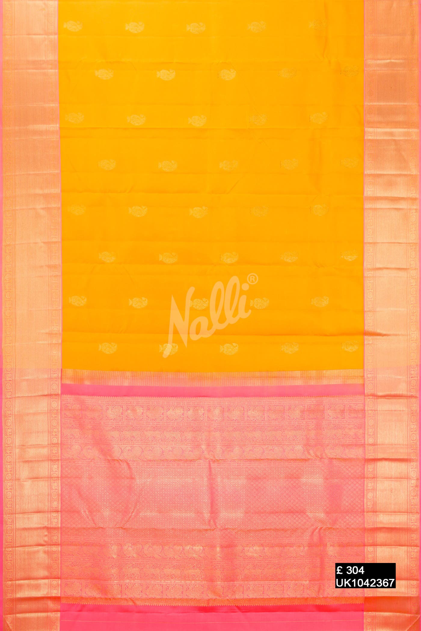 Mustard Kanchipuram Silk Saree