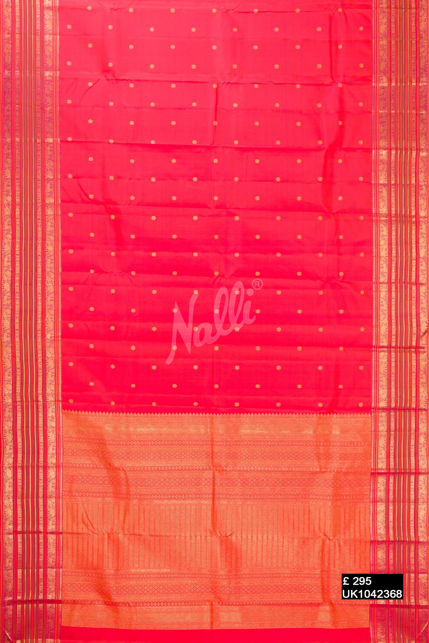 Coral Kanchipuram Silk Saree