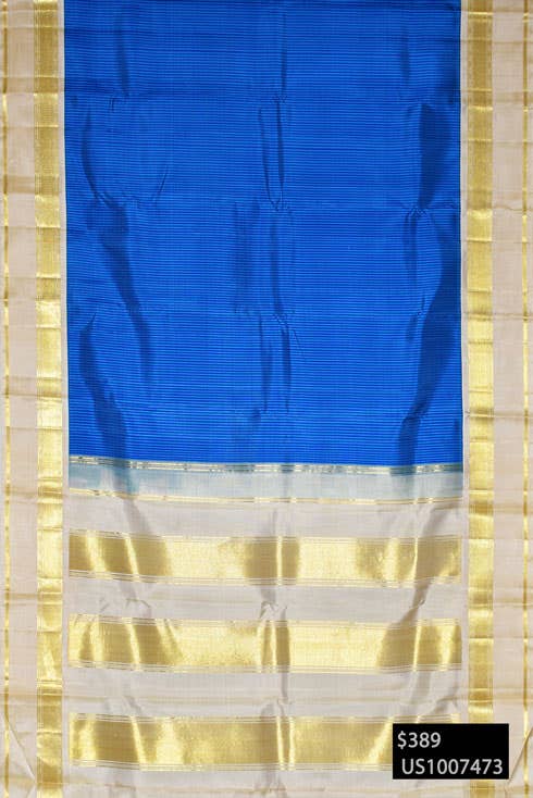 Blue Nine Yards Kanchipuram Saree