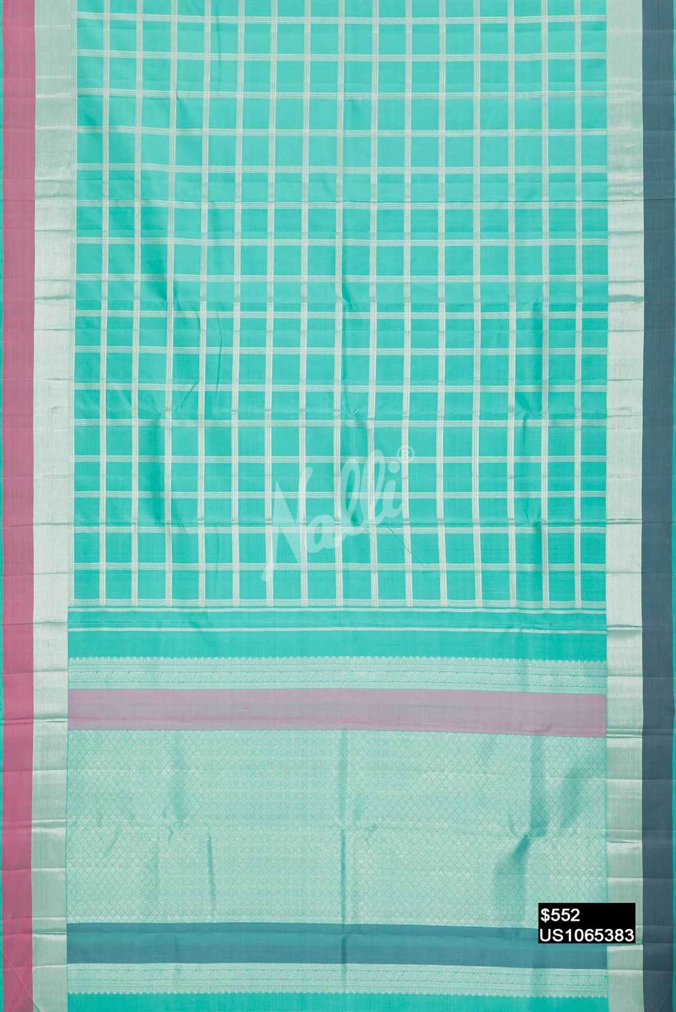 Sea Green Kanchipuram Silk Saree