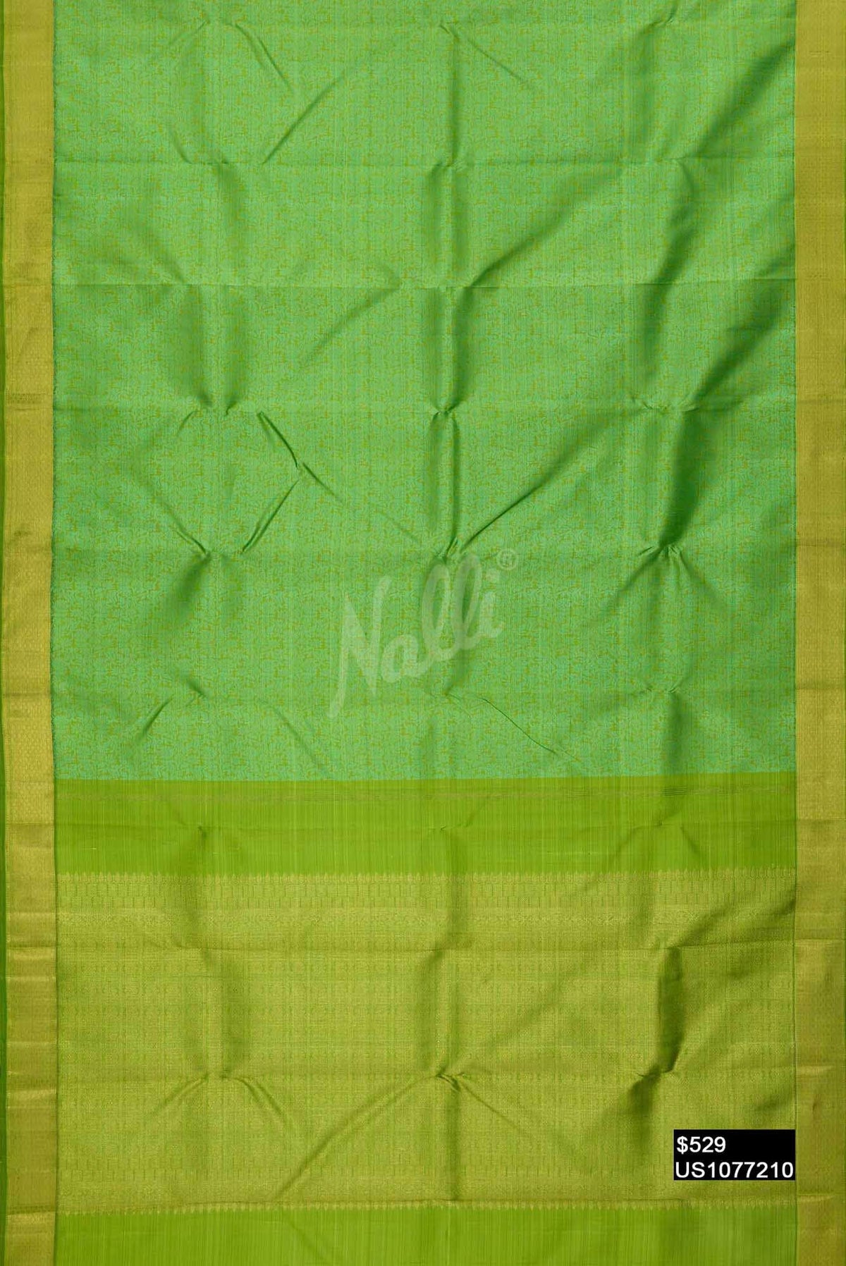 Green with Yellow Dual Tone Kanchipuram Silk Saree