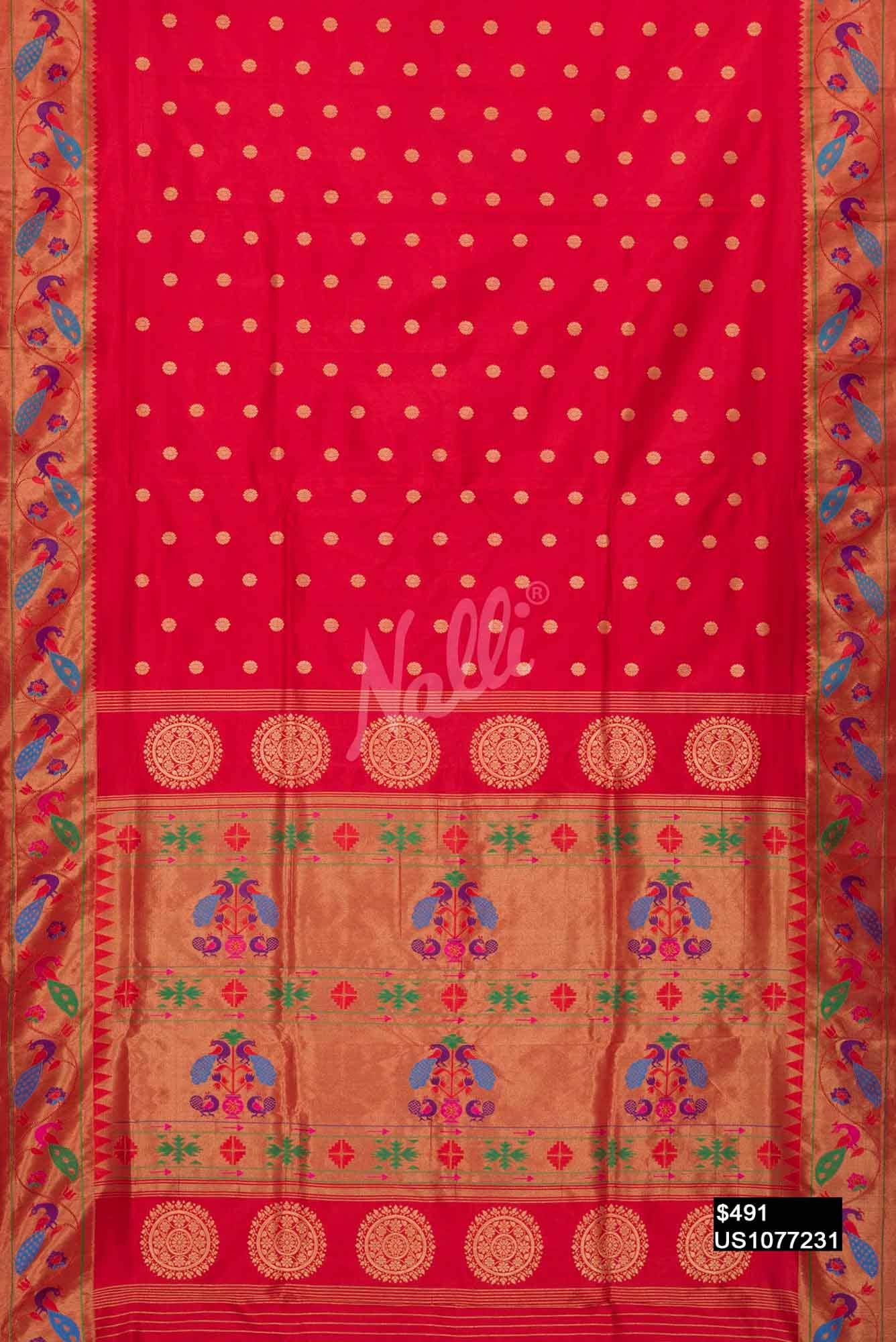 Red Paithani Silk Saree