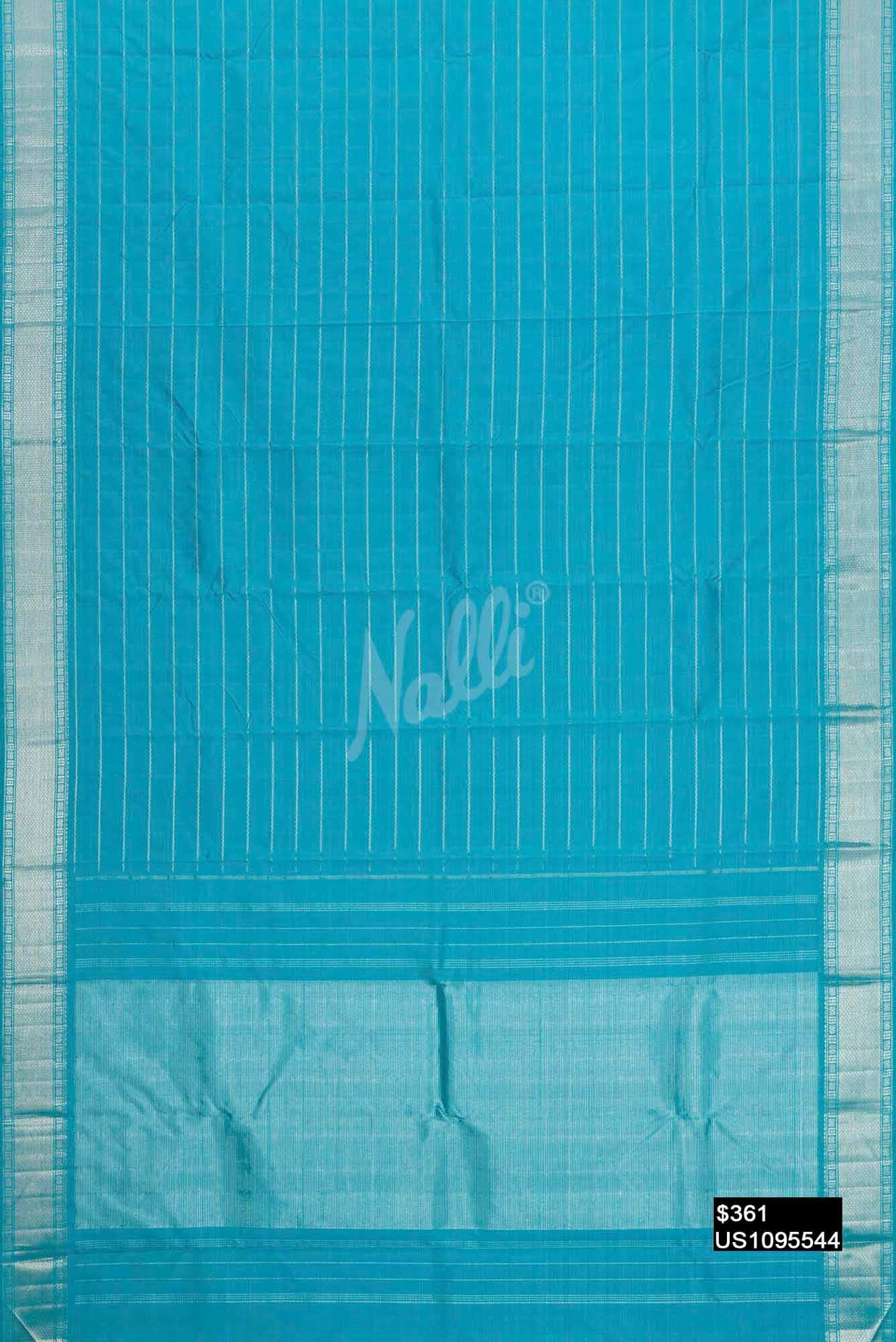 Sky Blue Kanchipuram Silk Saree