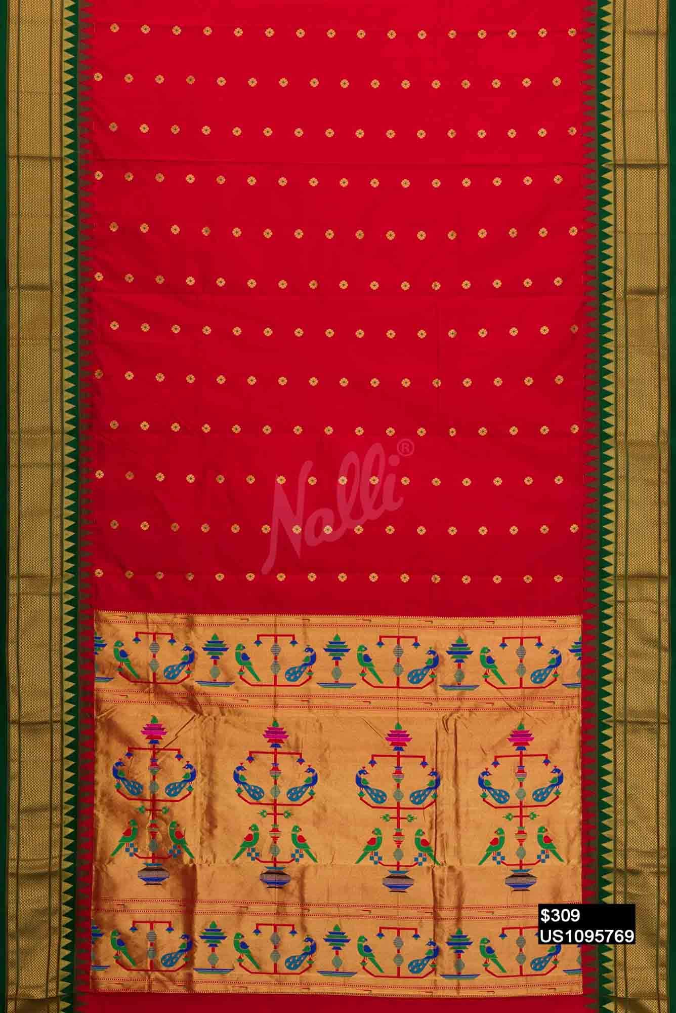Red Paithani Silk Saree