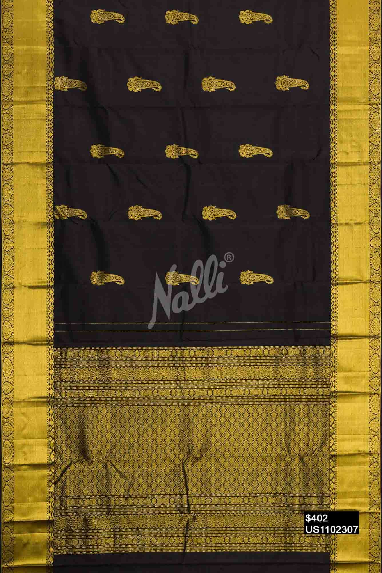 Black Kanchipuram Silk Saree
