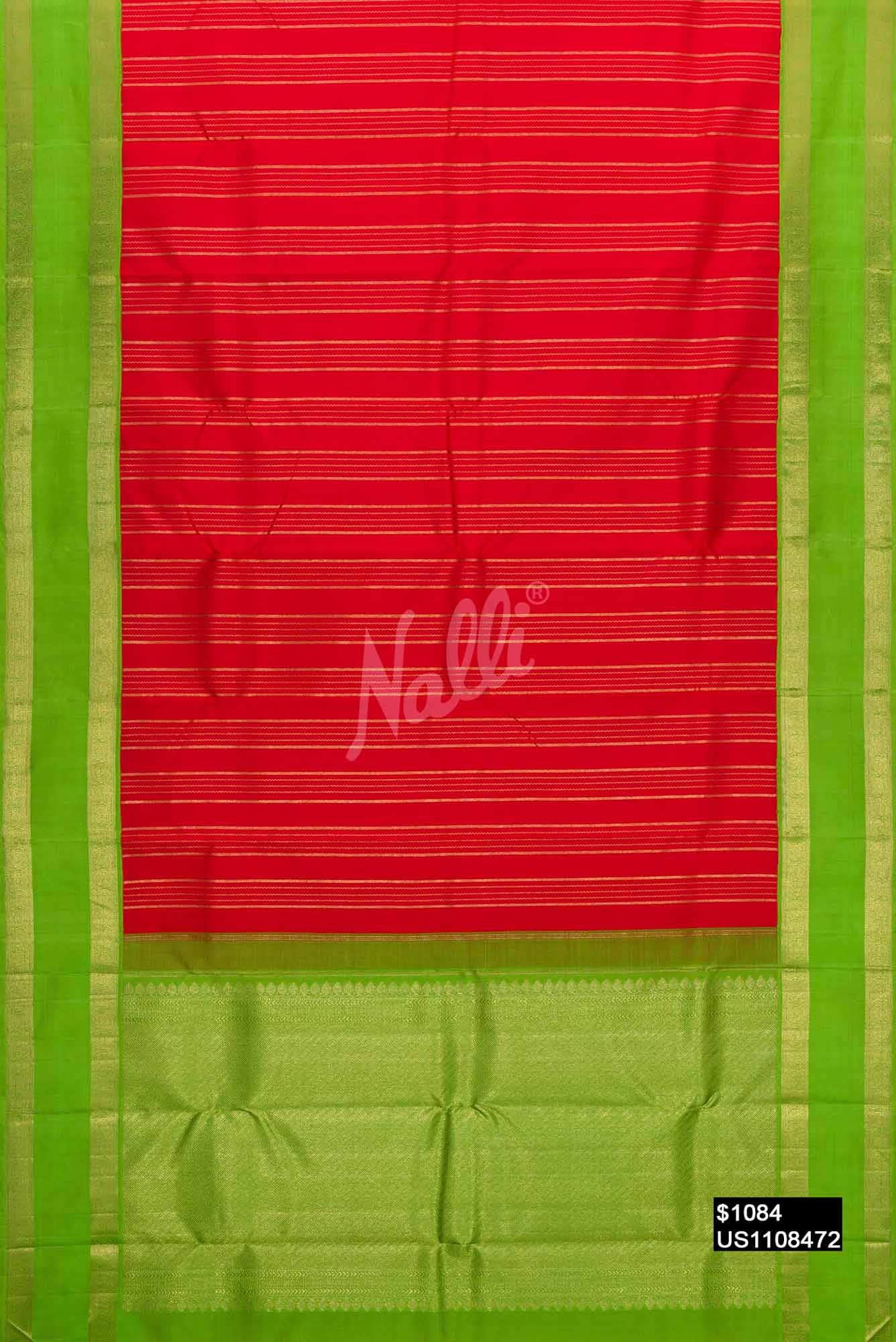 Orange Kanchipuram Silk Saree