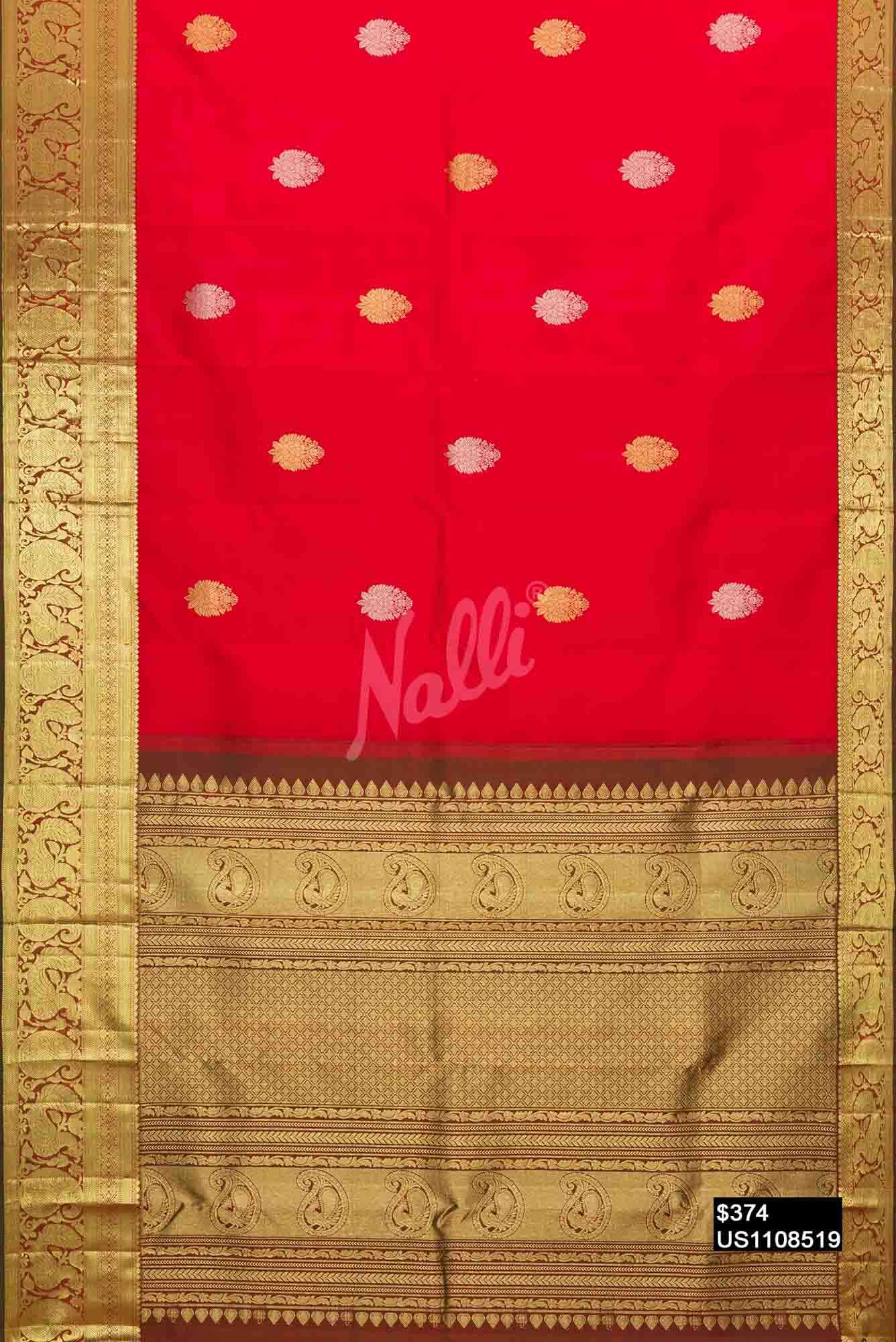 Orange Kanchipuram Silk Saree