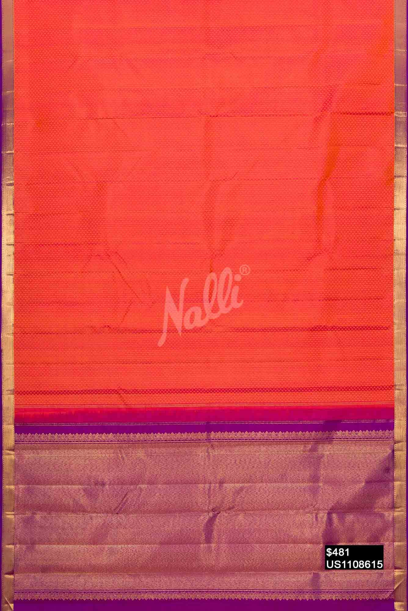 Orange Kanchipuram Silk Saree