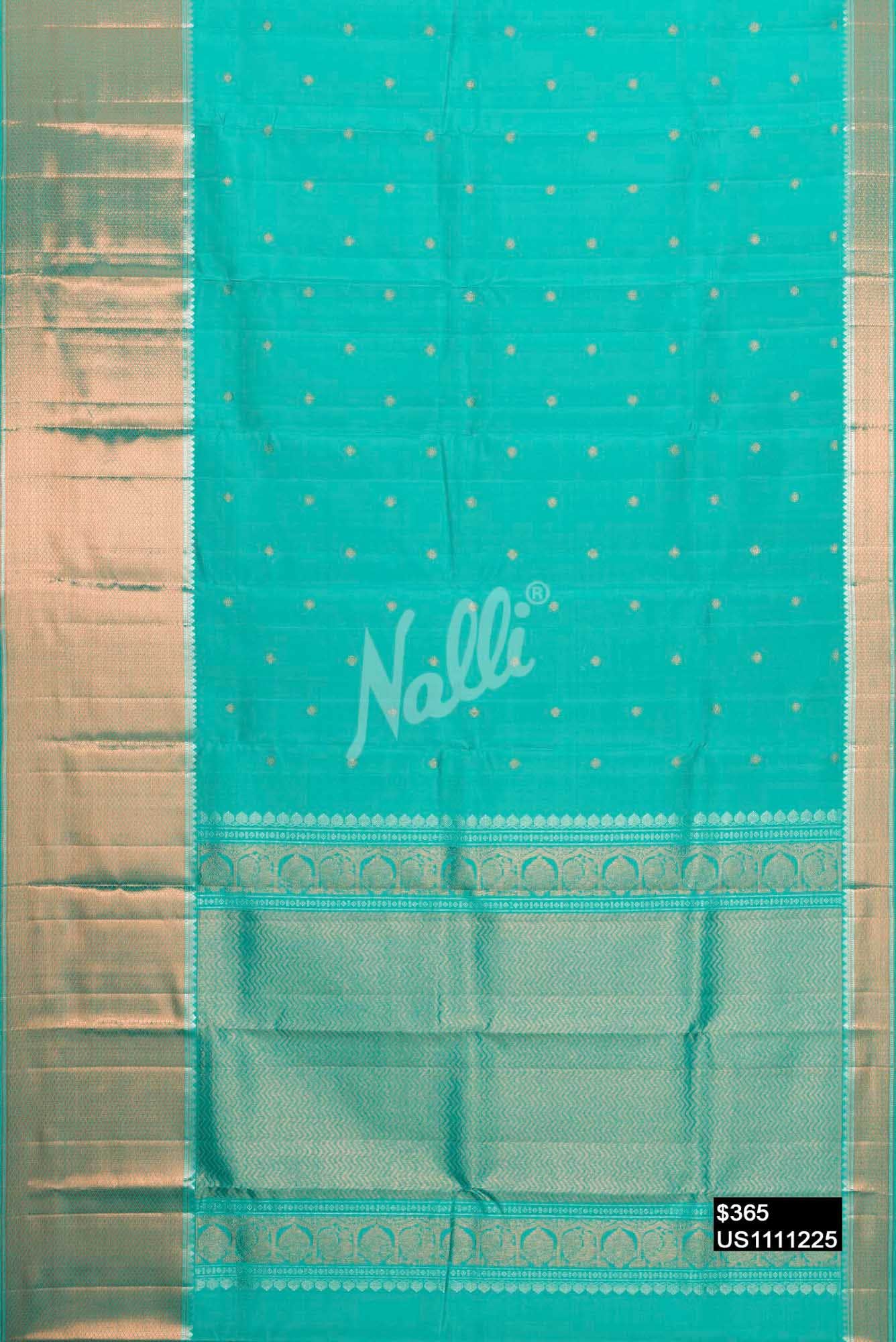 Sea Green Kanchipuram Silk Saree
